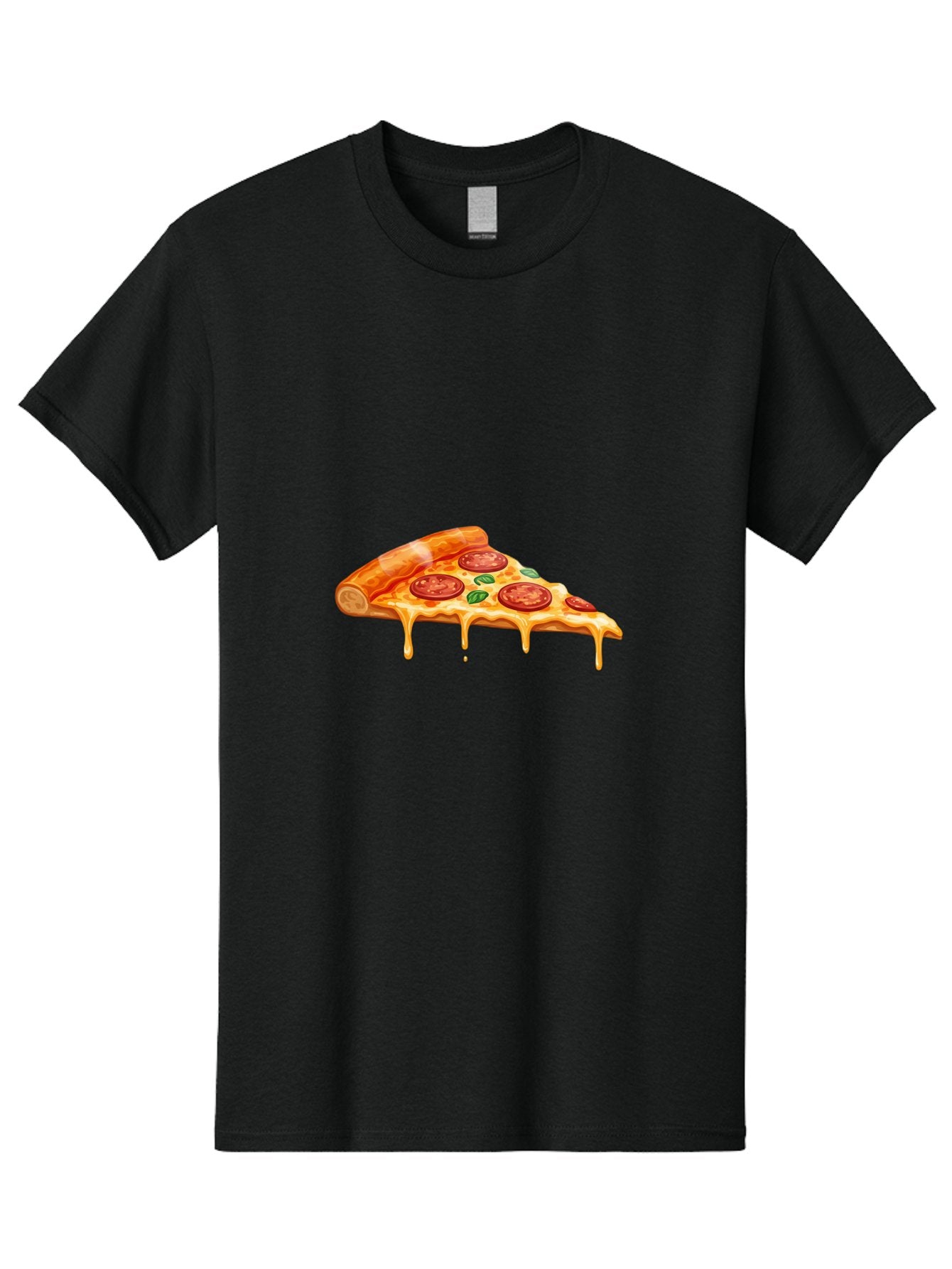 Pepperoni-Pizza-Slice-14 Men'S Graphic Tee, 100% Cotton, Comfortable Casual Summer Wear, Machine Washable, Cheesy Pepperoni Pizza, Melted Mozzarella, Spicy Pepperoni Slices, Fresh Basil Leaves, Italian Cuisine, Pizza Lover, Foodie Delight, Bac224 4
