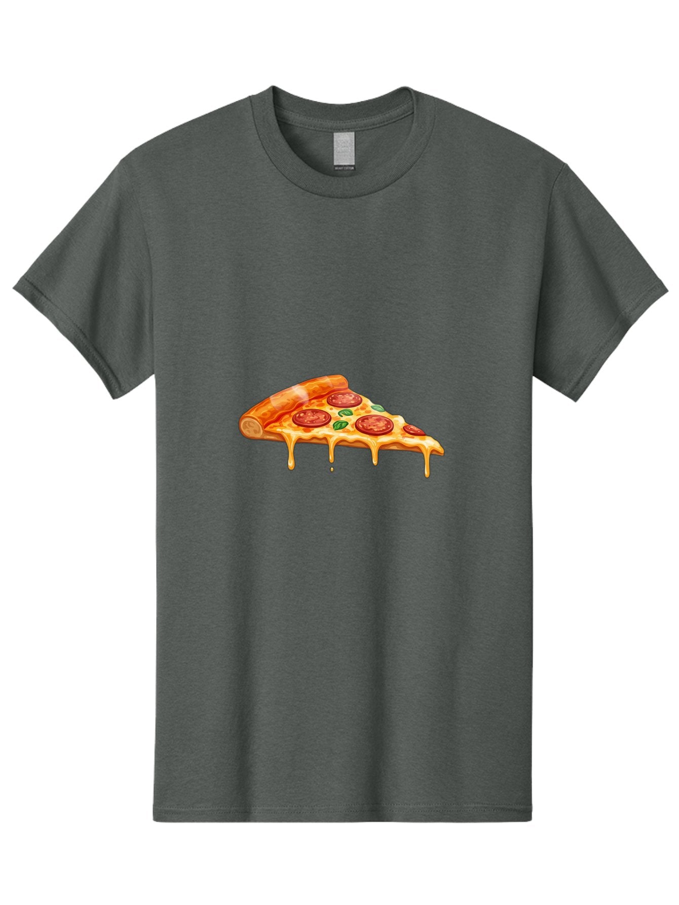Pepperoni-Pizza-Slice-14 Men'S Graphic Tee, 100% Cotton, Comfortable Casual Summer Wear, Machine Washable, Cheesy Pepperoni Pizza, Melted Mozzarella, Spicy Pepperoni Slices, Fresh Basil Leaves, Italian Cuisine, Pizza Lover, Foodie Delight, Bac224
