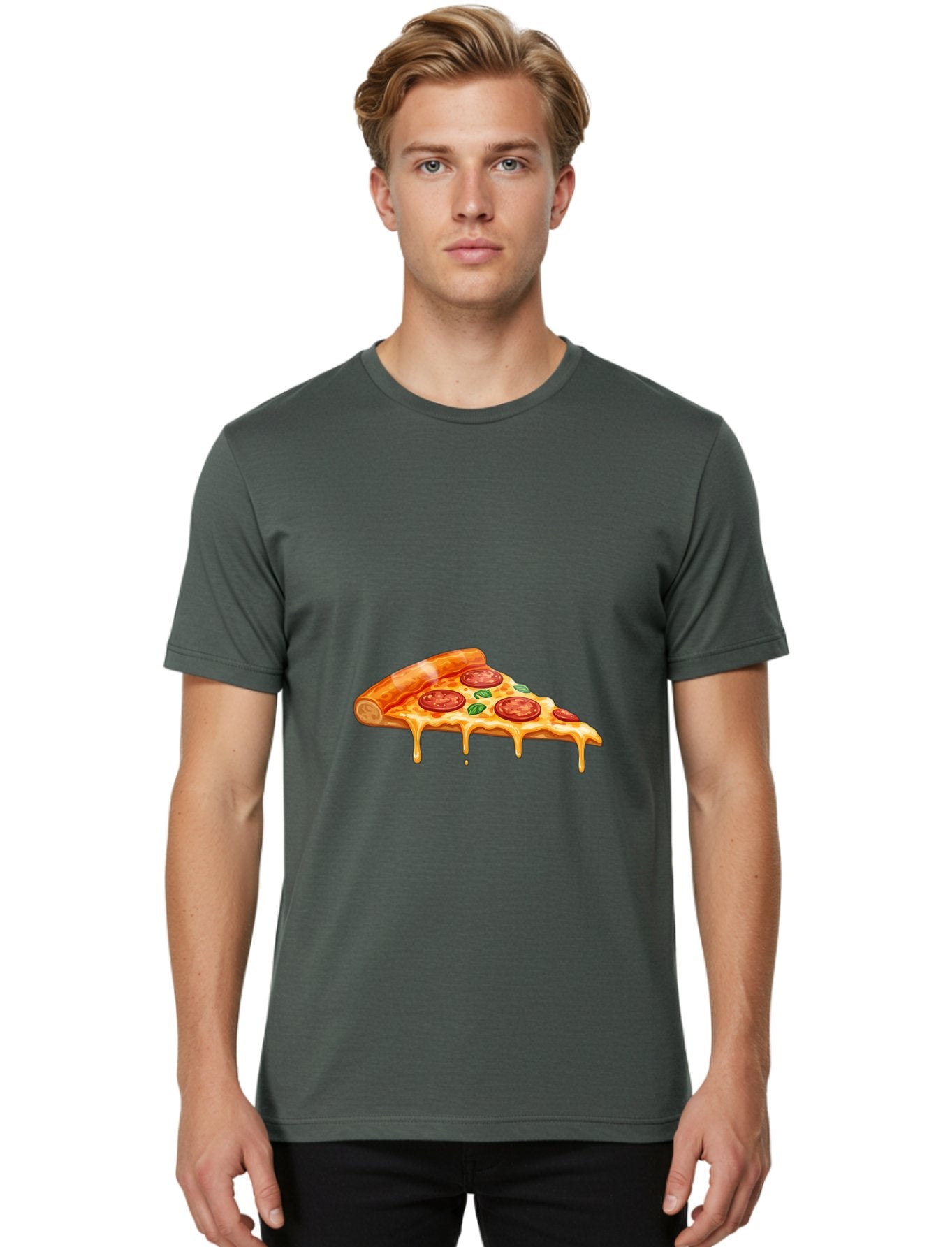 Pepperoni-Pizza-Slice-14 Men'S Graphic Tee, 100% Cotton, Comfortable Casual Summer Wear, Machine Washable, Cheesy Pepperoni Pizza, Melted Mozzarella, Spicy Pepperoni Slices, Fresh Basil Leaves, Italian Cuisine, Pizza Lover, Foodie Delight, Bac224 19