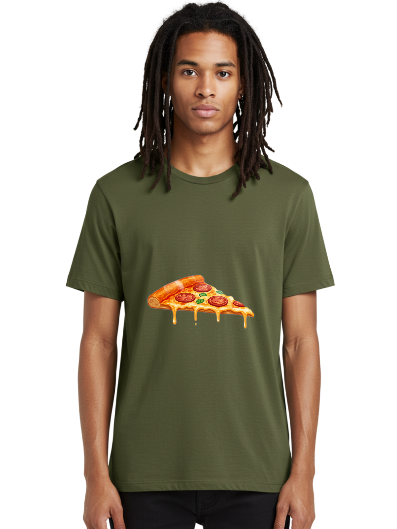 Pepperoni-Pizza-Slice-14 Men'S Graphic Tee, 100% Cotton, Comfortable Casual Summer Wear, Machine Washable, Cheesy Pepperoni Pizza, Melted Mozzarella, Spicy Pepperoni Slices, Fresh Basil Leaves, Italian Cuisine, Pizza Lover, Foodie Delight, Bac224 17