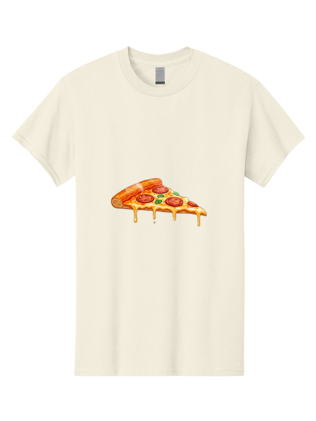 Pepperoni-Pizza-Slice-14 Men'S Graphic Tee, 100% Cotton, Comfortable Casual Summer Wear, Machine Washable, Cheesy Pepperoni Pizza, Melted Mozzarella, Spicy Pepperoni Slices, Fresh Basil Leaves, Italian Cuisine, Pizza Lover, Foodie Delight, Bac224 4