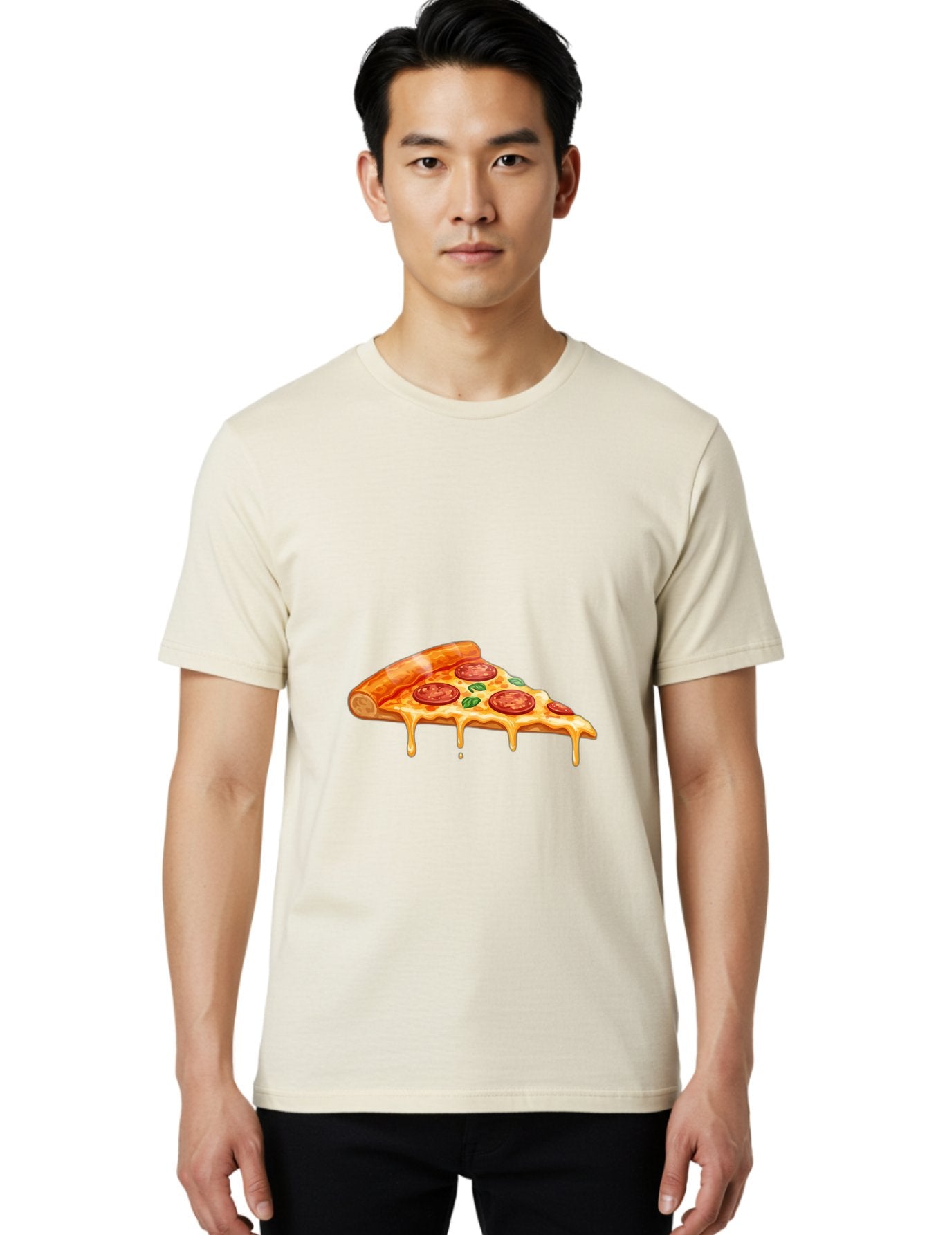 Pepperoni-Pizza-Slice-14 Men'S Graphic Tee, 100% Cotton, Comfortable Casual Summer Wear, Machine Washable, Cheesy Pepperoni Pizza, Melted Mozzarella, Spicy Pepperoni Slices, Fresh Basil Leaves, Italian Cuisine, Pizza Lover, Foodie Delight, Bac224 27