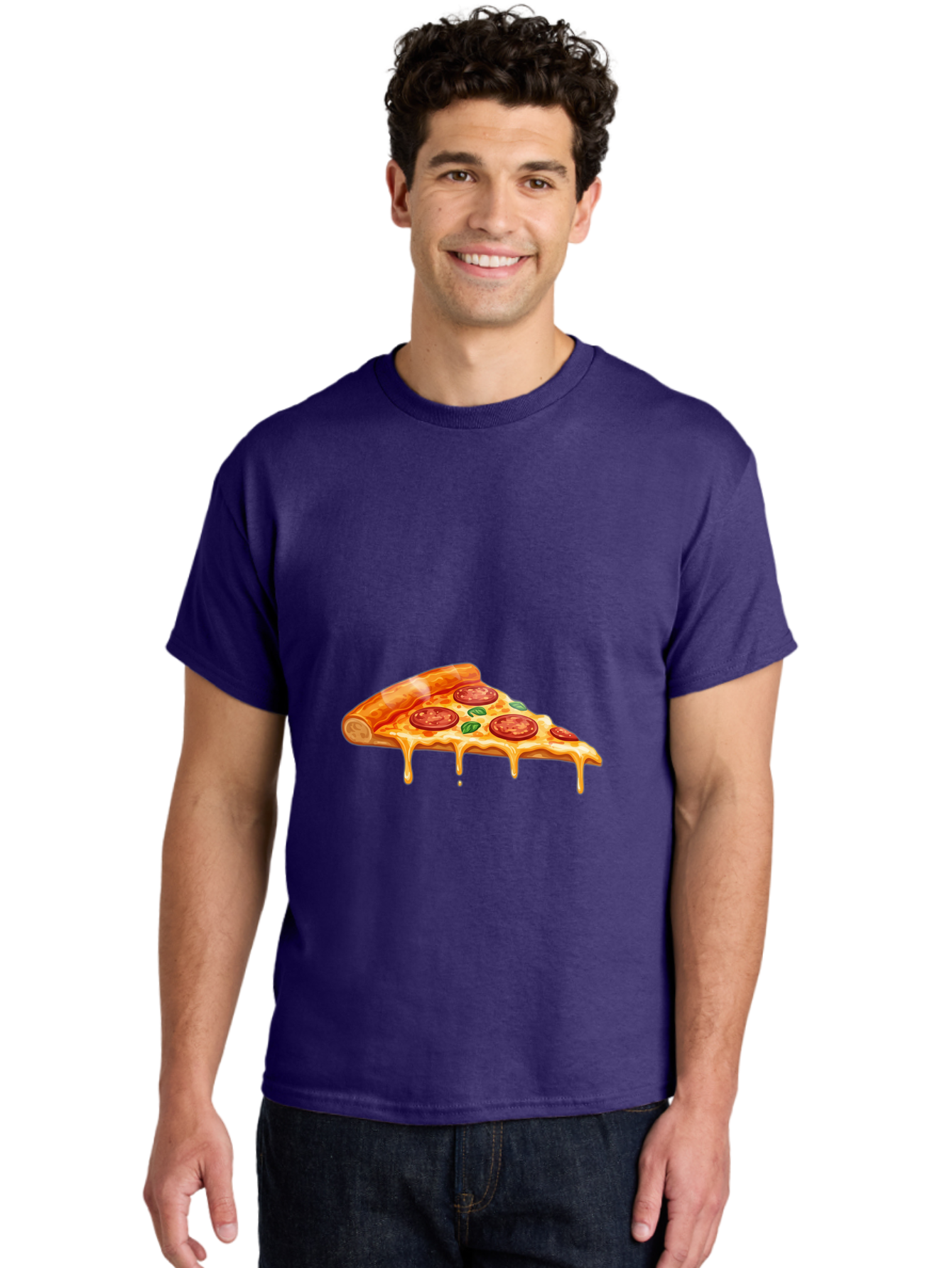 Pepperoni-Pizza-Slice-14 Men'S Graphic Tee, 100% Cotton, Comfortable Casual Summer Wear, Machine Washable, Cheesy Pepperoni Pizza, Melted Mozzarella, Spicy Pepperoni Slices, Fresh Basil Leaves, Italian Cuisine, Pizza Lover, Foodie Delight, Bac224 30
