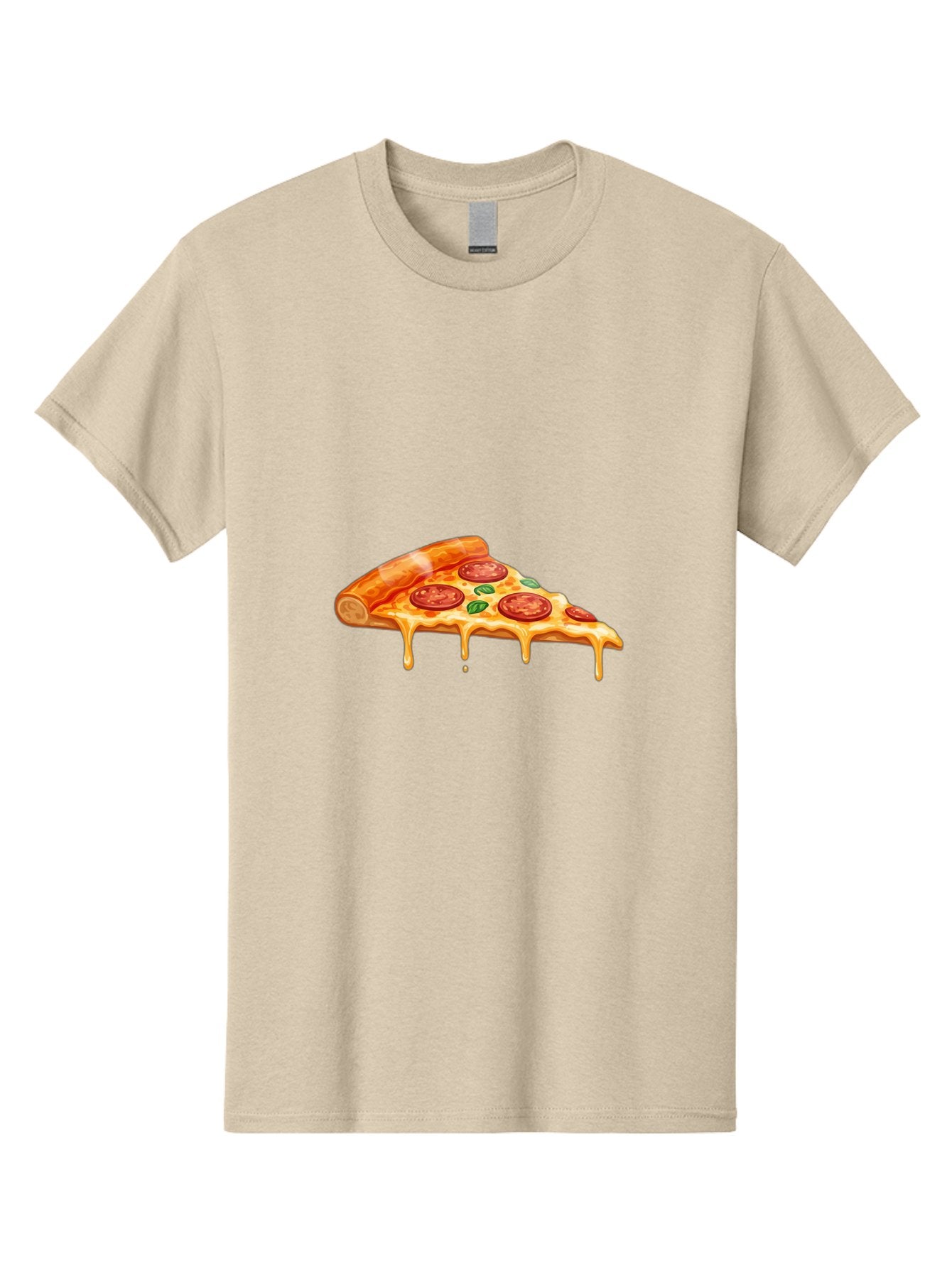 Pepperoni-Pizza-Slice-14 Men'S Graphic Tee, 100% Cotton, Comfortable Casual Summer Wear, Machine Washable, Cheesy Pepperoni Pizza, Melted Mozzarella, Spicy Pepperoni Slices, Fresh Basil Leaves, Italian Cuisine, Pizza Lover, Foodie Delight, Bac224 9