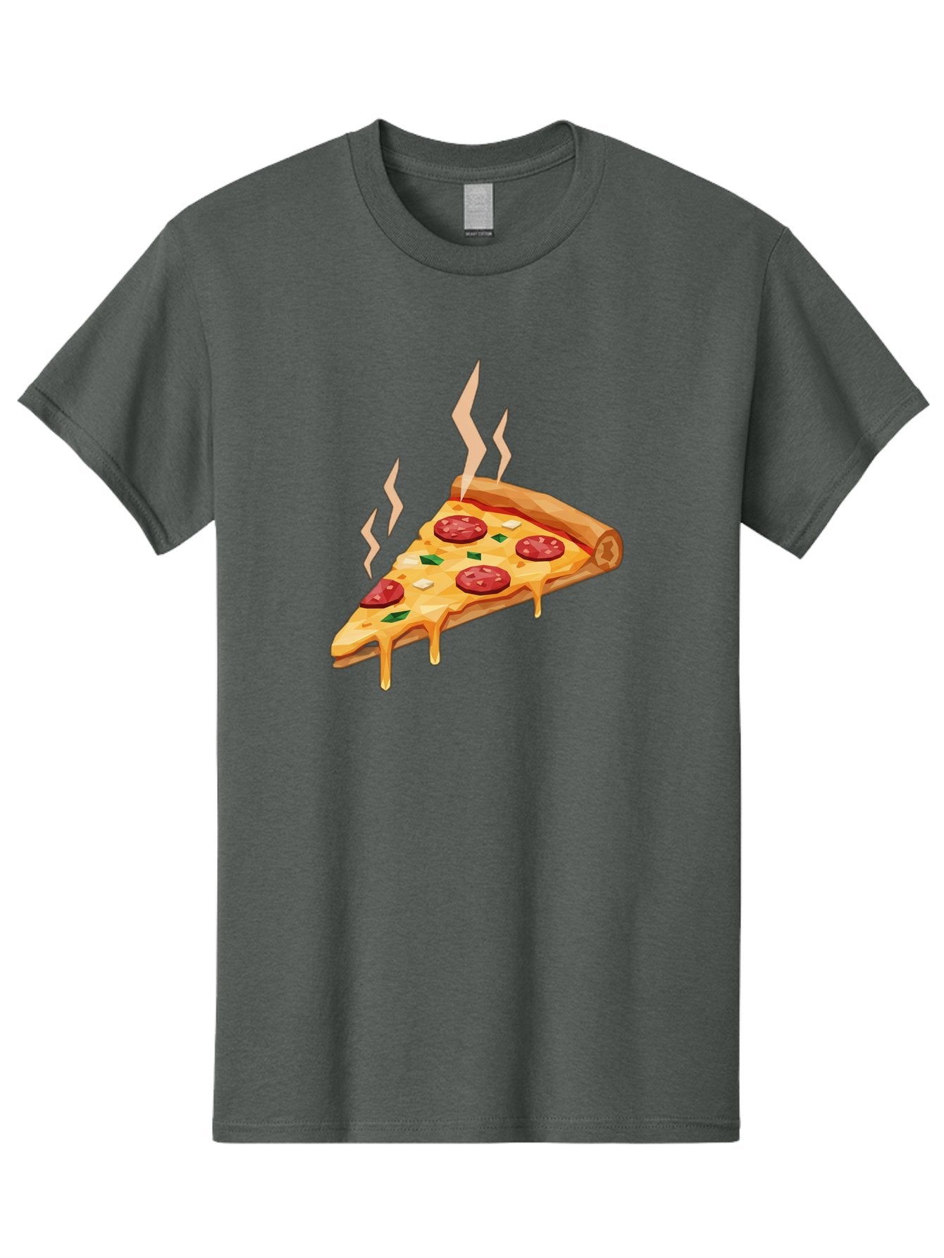 Pepperoni-Pizza-Slice-15 Men'S Graphic Tee, 100% Cotton, Comfortable Casual Summer Wear, Machine Washable, Pepperoni Pizza Slice, Melting Cheese, Green Peppers, Mozzarella, Hot, Fresh, Savory, Italian Cuisine, Melted Mozzarella, Gooey Cheese, Bac225 12