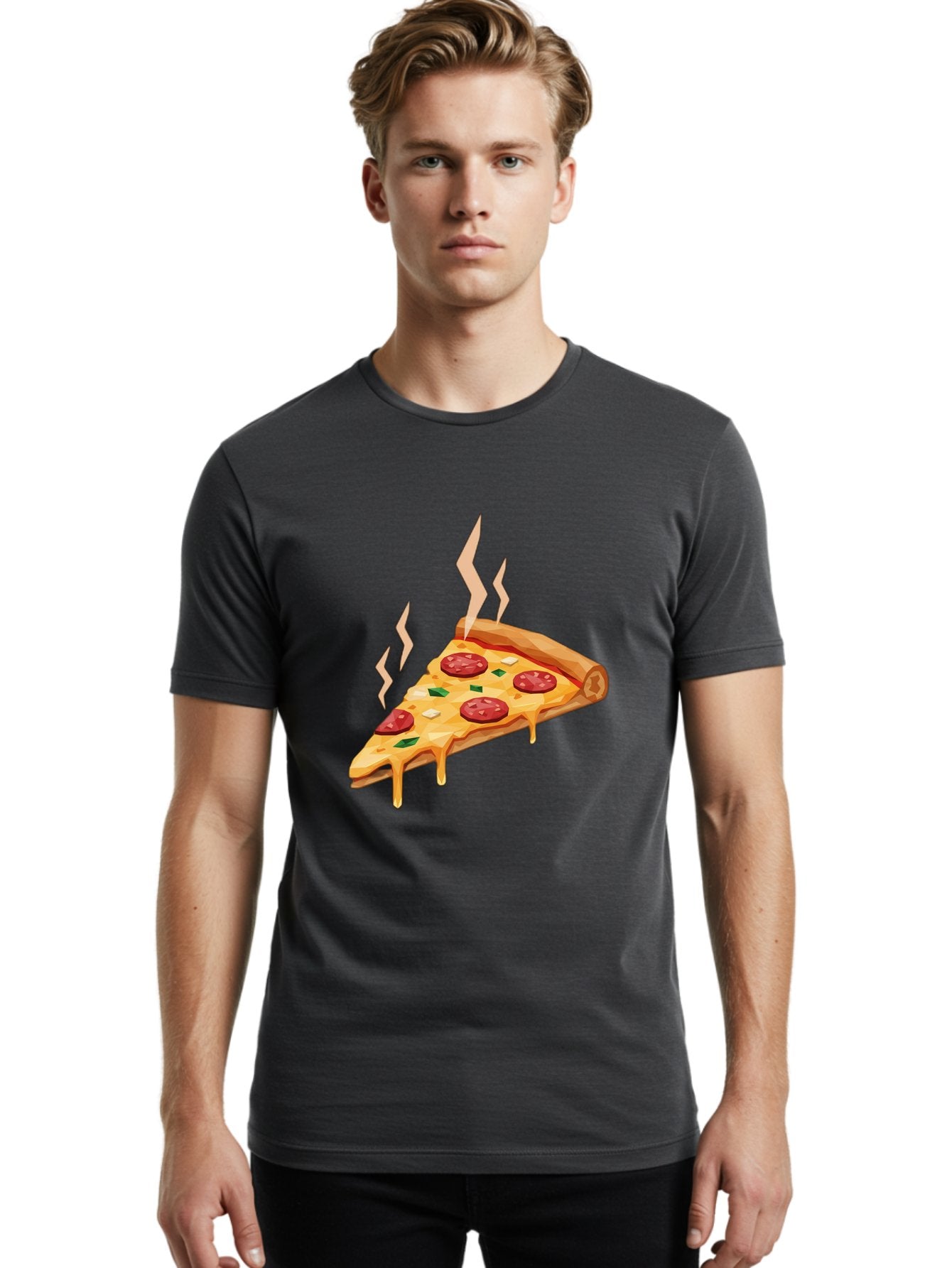 Pepperoni-Pizza-Slice-15 Men'S Graphic Tee, 100% Cotton, Comfortable Casual Summer Wear, Machine Washable, Pepperoni Pizza Slice, Melting Cheese, Green Peppers, Mozzarella, Hot, Fresh, Savory, Italian Cuisine, Melted Mozzarella, Gooey Cheese, Bac225 26