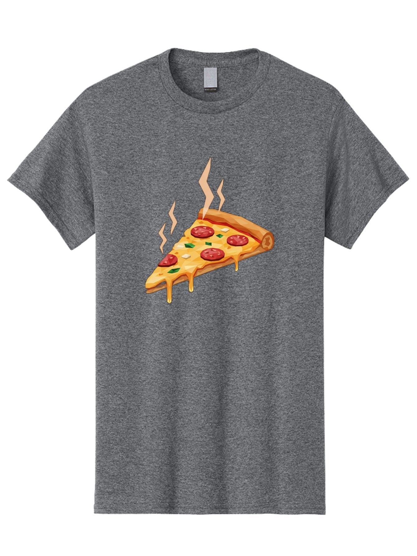 Pepperoni-Pizza-Slice-15 Men'S Graphic Tee, 100% Cotton, Comfortable Casual Summer Wear, Machine Washable, Pepperoni Pizza Slice, Melting Cheese, Green Peppers, Mozzarella, Hot, Fresh, Savory, Italian Cuisine, Melted Mozzarella, Gooey Cheese, Bac225 5