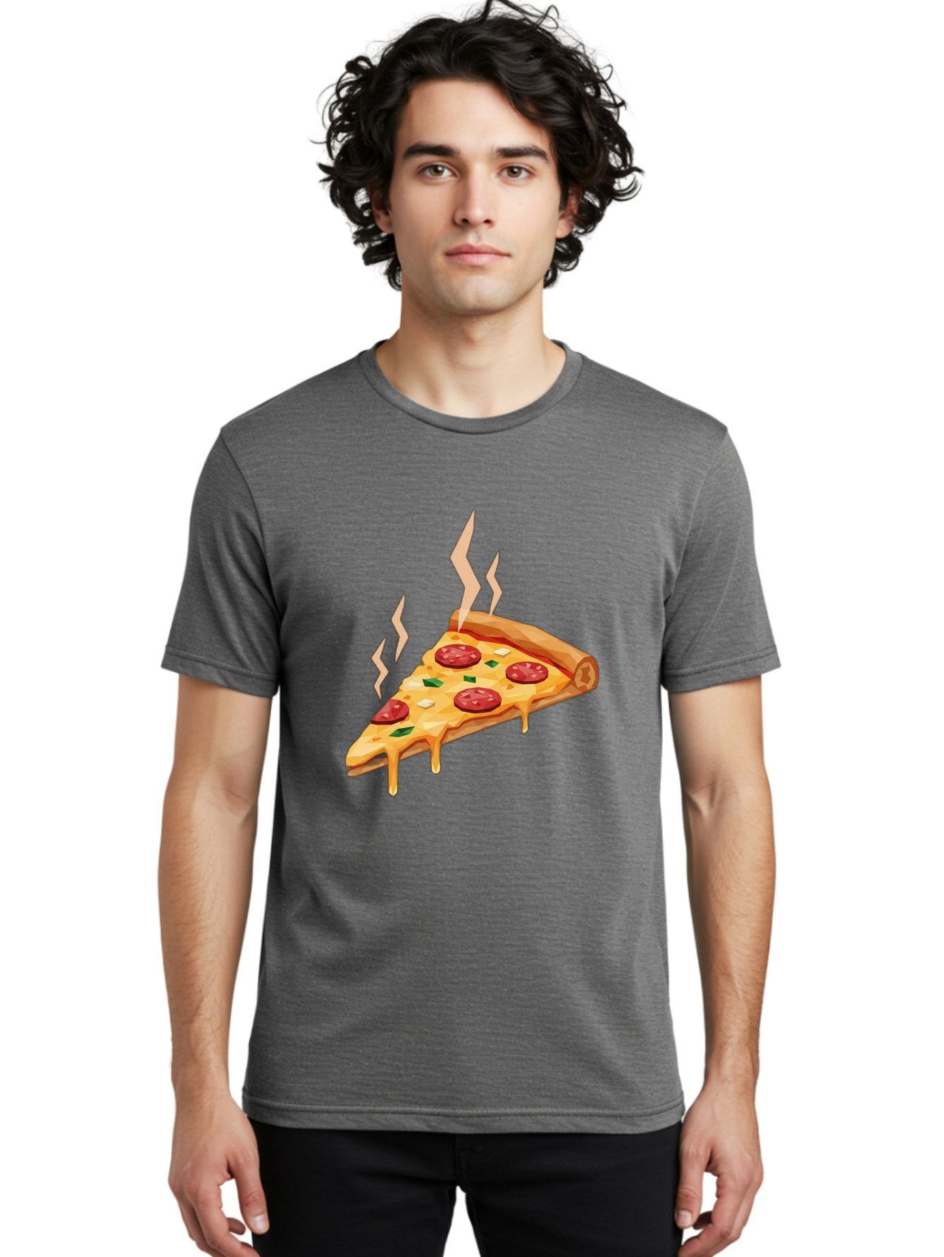 Pepperoni-Pizza-Slice-15 Men'S Graphic Tee, 100% Cotton, Comfortable Casual Summer Wear, Machine Washable, Pepperoni Pizza Slice, Melting Cheese, Green Peppers, Mozzarella, Hot, Fresh, Savory, Italian Cuisine, Melted Mozzarella, Gooey Cheese, Bac225 23