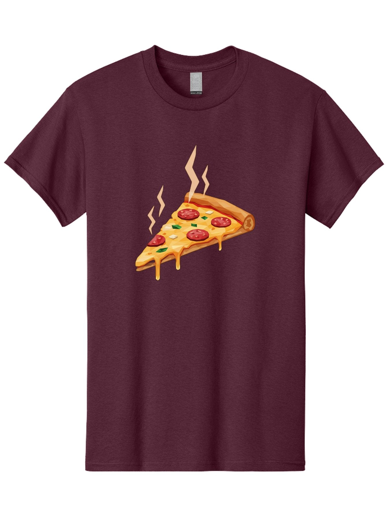 Pepperoni-Pizza-Slice-15 Men'S Graphic Tee, 100% Cotton, Comfortable Casual Summer Wear, Machine Washable, Pepperoni Pizza Slice, Melting Cheese, Green Peppers, Mozzarella, Hot, Fresh, Savory, Italian Cuisine, Melted Mozzarella, Gooey Cheese, Bac225 4