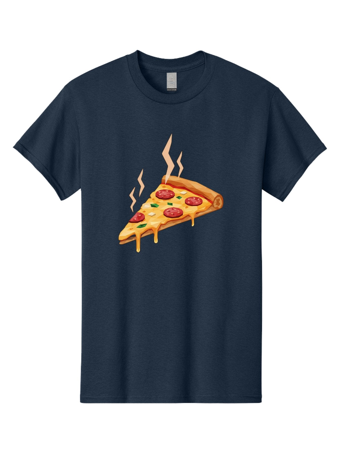 Pepperoni-Pizza-Slice-15 Men'S Graphic Tee, 100% Cotton, Comfortable Casual Summer Wear, Machine Washable, Pepperoni Pizza Slice, Melting Cheese, Green Peppers, Mozzarella, Hot, Fresh, Savory, Italian Cuisine, Melted Mozzarella, Gooey Cheese, Bac225 7