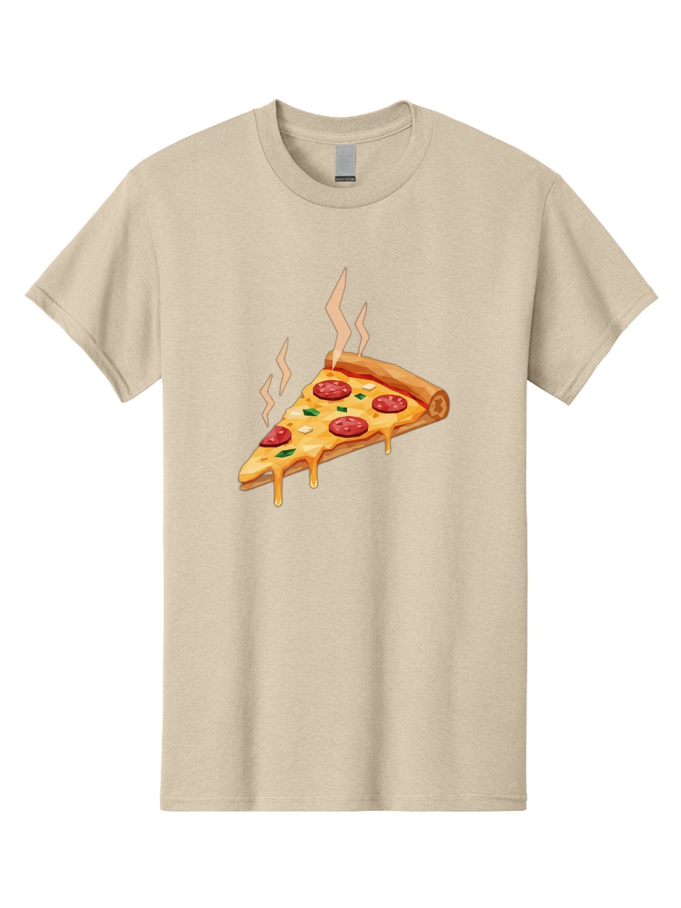 Pepperoni-Pizza-Slice-15 Men'S Graphic Tee, 100% Cotton, Comfortable Casual Summer Wear, Machine Washable, Pepperoni Pizza Slice, Melting Cheese, Green Peppers, Mozzarella, Hot, Fresh, Savory, Italian Cuisine, Melted Mozzarella, Gooey Cheese, Bac225 15