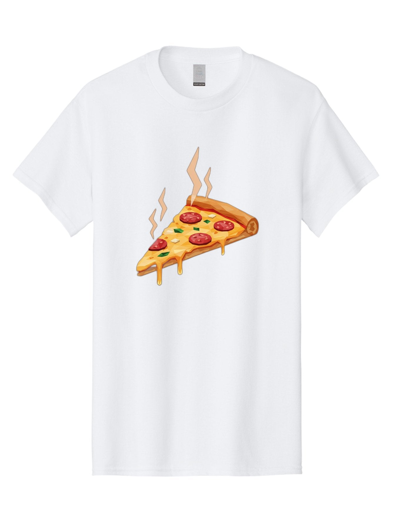 Pepperoni-Pizza-Slice-15 Men'S Graphic Tee, 100% Cotton, Comfortable Casual Summer Wear, Machine Washable, Pepperoni Pizza Slice, Melting Cheese, Green Peppers, Mozzarella, Hot, Fresh, Savory, Italian Cuisine, Melted Mozzarella, Gooey Cheese, Bac225 6