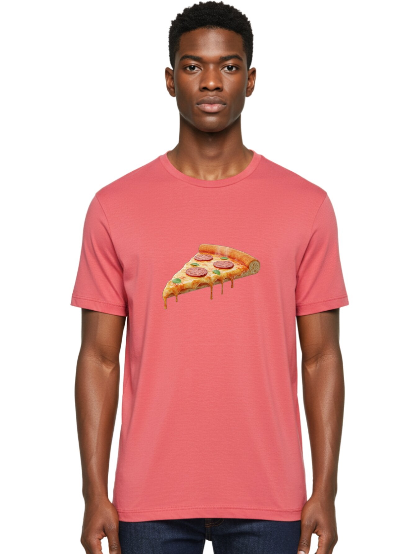 Pepperoni-Pizza-Slice-16 Men'S Graphic Tee, 100% Cotton, Comfortable Casual Summer Wear, Machine Washable, Pepperoni Pizza, Pizza Slice, Melting Cheese, Pepperoni Toppings, Basil Leaves, Italian Food, Savory Delight, Tasty Treat, Bac226 19
