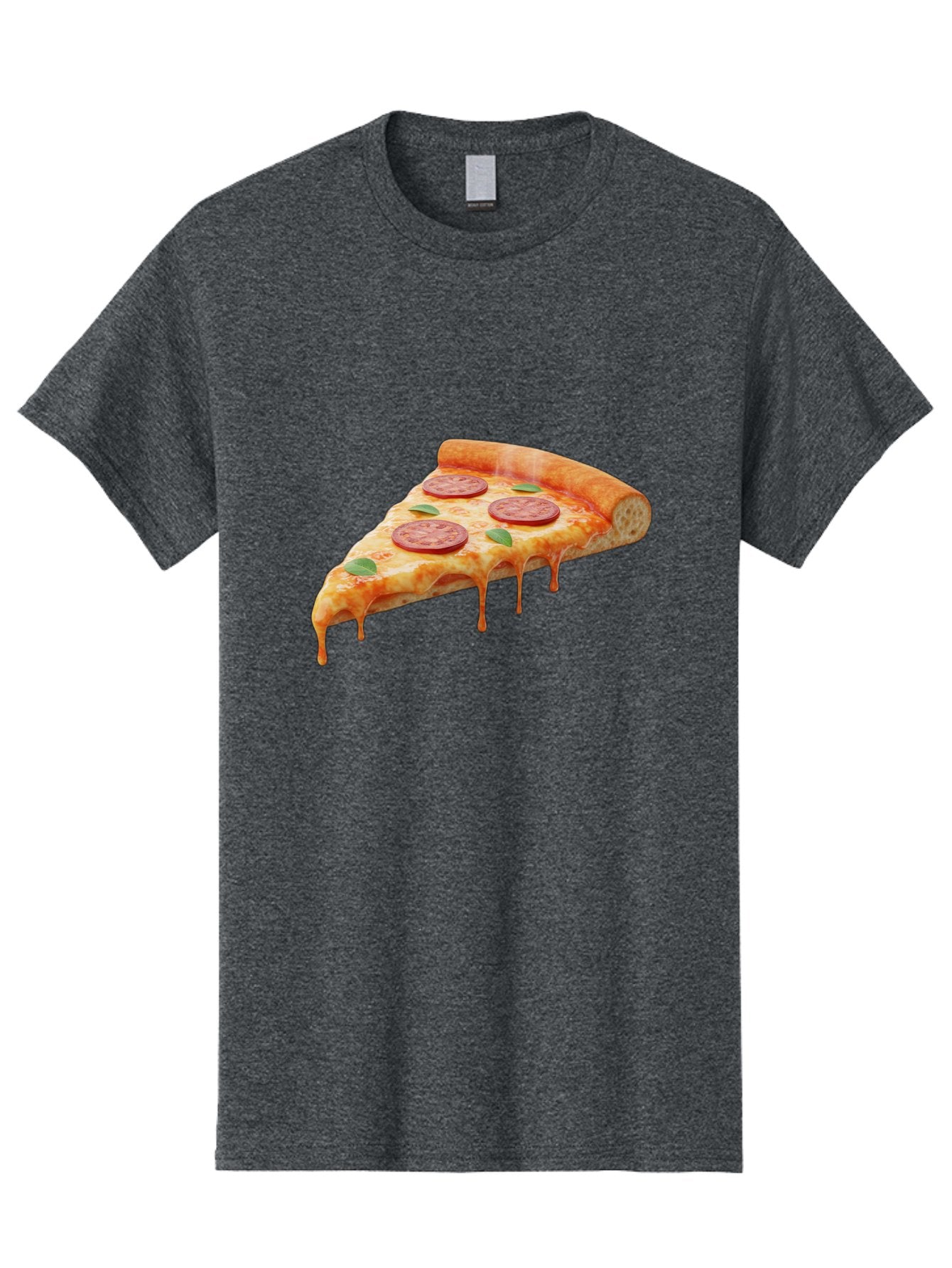 Pepperoni-Pizza-Slice-16 Men'S Graphic Tee, 100% Cotton, Comfortable Casual Summer Wear, Machine Washable, Pepperoni Pizza, Pizza Slice, Melting Cheese, Pepperoni Toppings, Basil Leaves, Italian Food, Savory Delight, Tasty Treat, Bac226 5