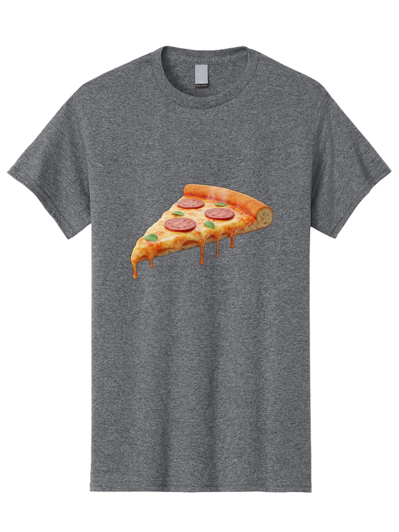 Pepperoni-Pizza-Slice-16 Men'S Graphic Tee, 100% Cotton, Comfortable Casual Summer Wear, Machine Washable, Pepperoni Pizza, Pizza Slice, Melting Cheese, Pepperoni Toppings, Basil Leaves, Italian Food, Savory Delight, Tasty Treat, Bac226 13