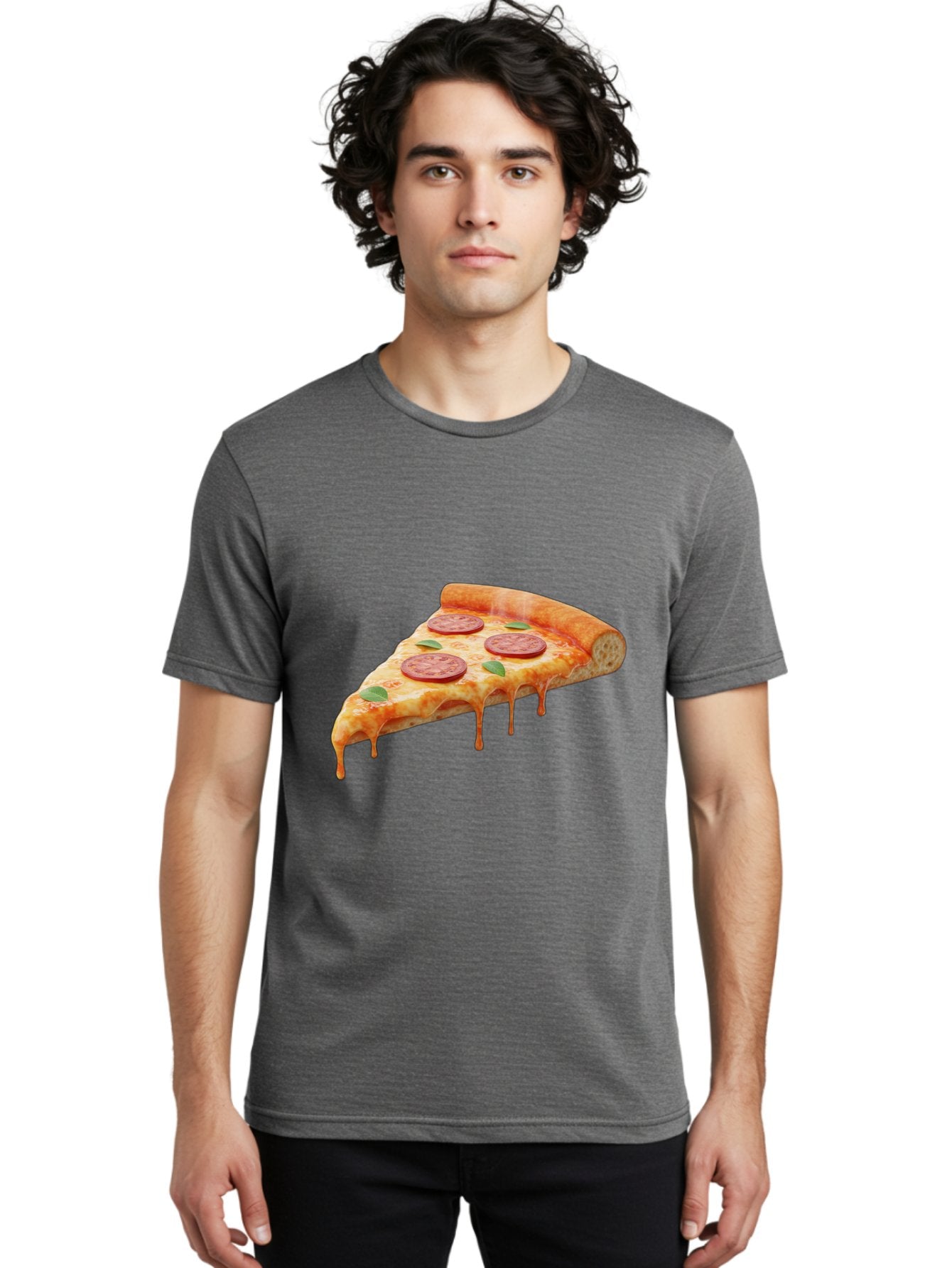 Pepperoni-Pizza-Slice-16 Men'S Graphic Tee, 100% Cotton, Comfortable Casual Summer Wear, Machine Washable, Pepperoni Pizza, Pizza Slice, Melting Cheese, Pepperoni Toppings, Basil Leaves, Italian Food, Savory Delight, Tasty Treat, Bac226 20