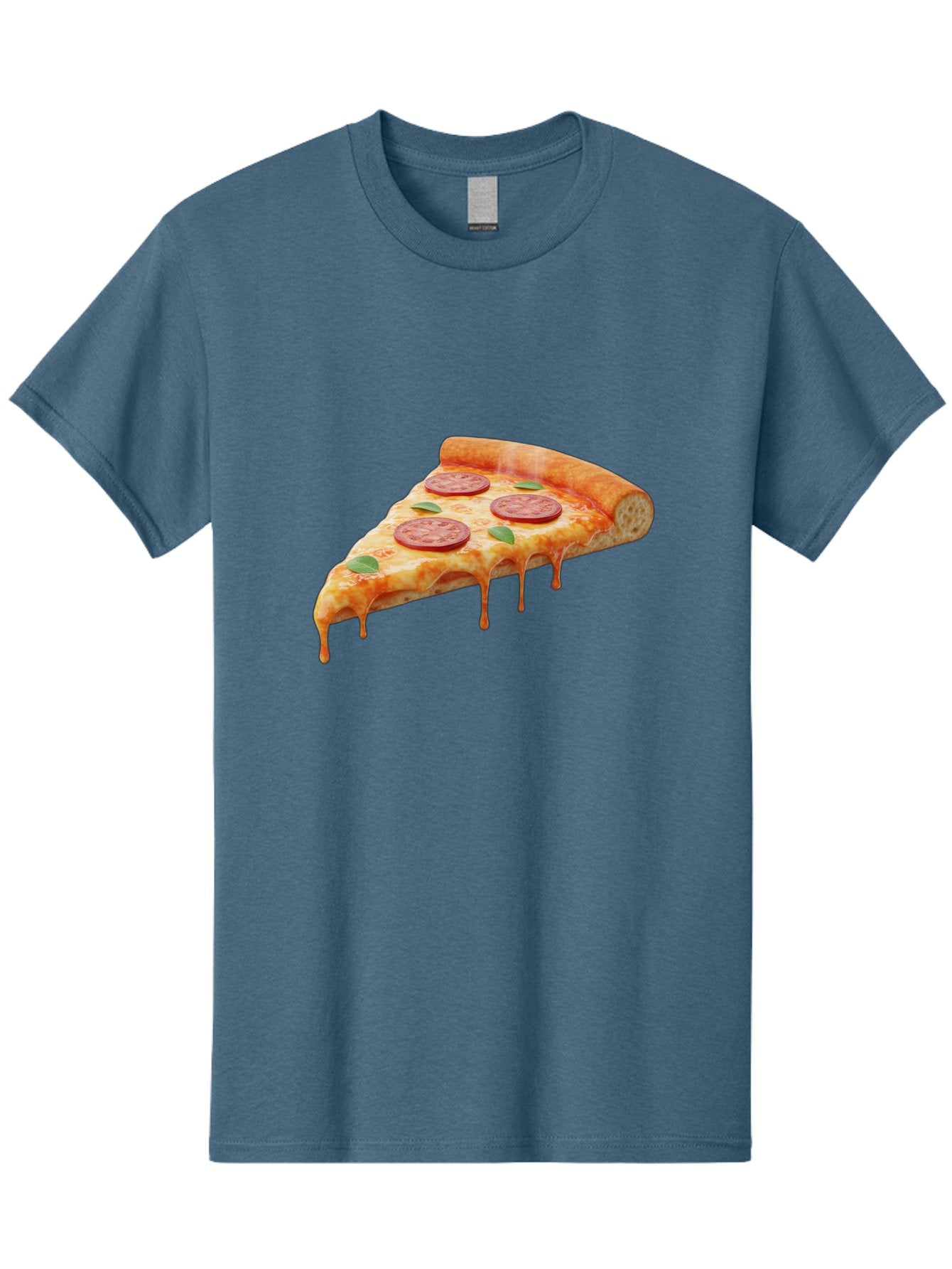 Pepperoni-Pizza-Slice-16 Men'S Graphic Tee, 100% Cotton, Comfortable Casual Summer Wear, Machine Washable, Pepperoni Pizza, Pizza Slice, Melting Cheese, Pepperoni Toppings, Basil Leaves, Italian Food, Savory Delight, Tasty Treat, Bac226 14