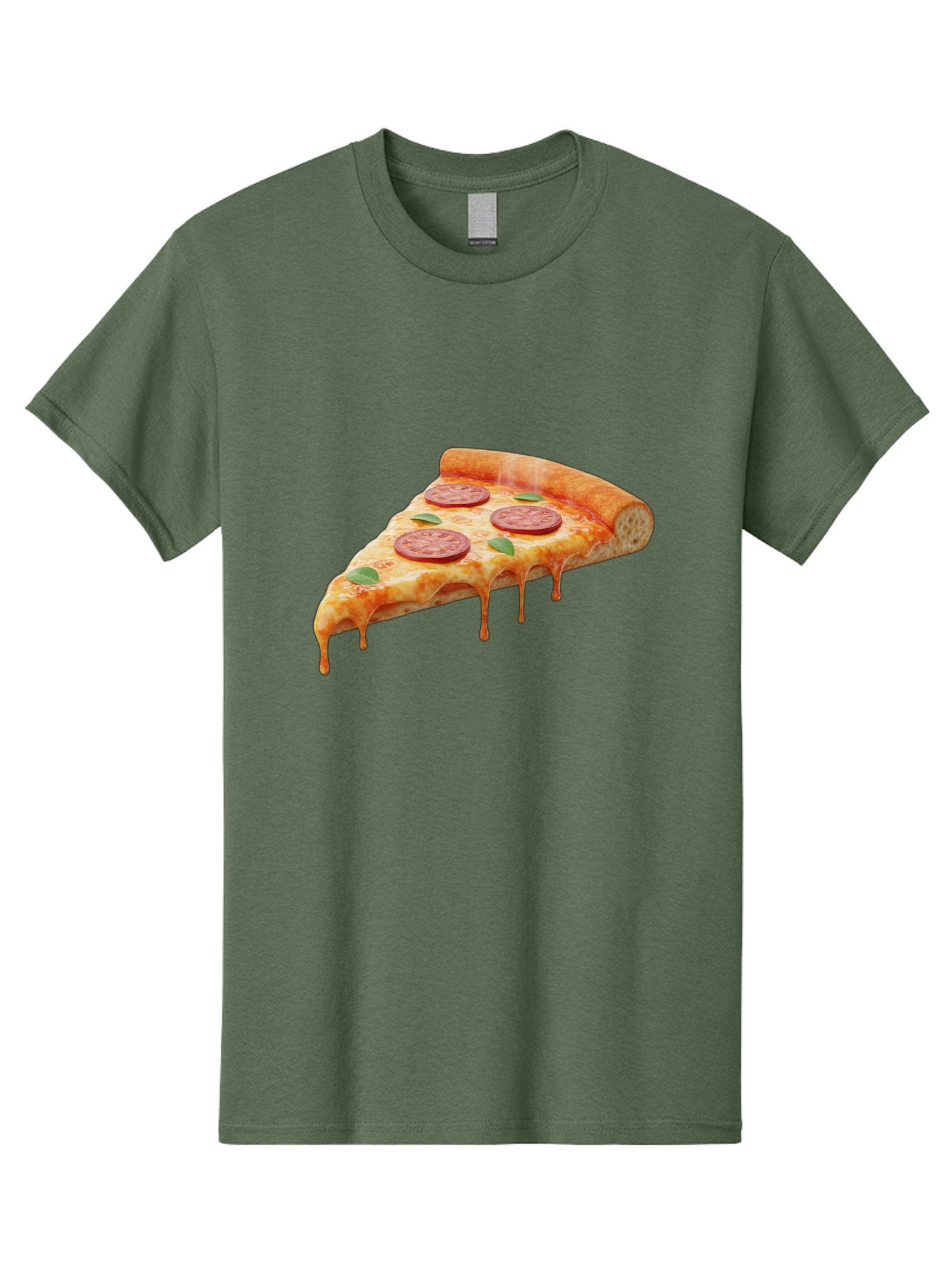 Pepperoni-Pizza-Slice-16 Men'S Graphic Tee, 100% Cotton, Comfortable Casual Summer Wear, Machine Washable, Pepperoni Pizza, Pizza Slice, Melting Cheese, Pepperoni Toppings, Basil Leaves, Italian Food, Savory Delight, Tasty Treat, Bac226 11