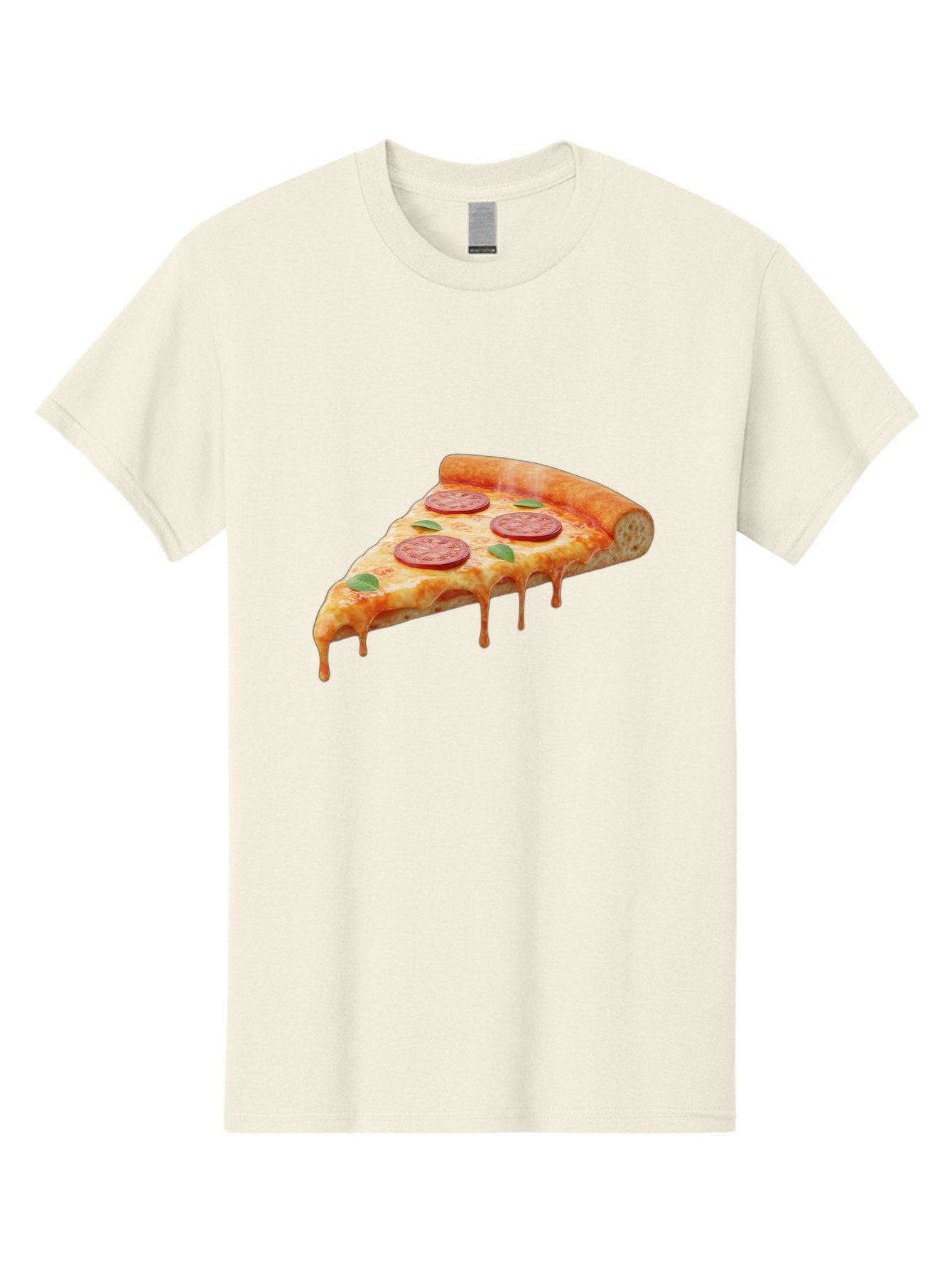 Pepperoni-Pizza-Slice-16 Men'S Graphic Tee, 100% Cotton, Comfortable Casual Summer Wear, Machine Washable, Pepperoni Pizza, Pizza Slice, Melting Cheese, Pepperoni Toppings, Basil Leaves, Italian Food, Savory Delight, Tasty Treat, Bac226 8