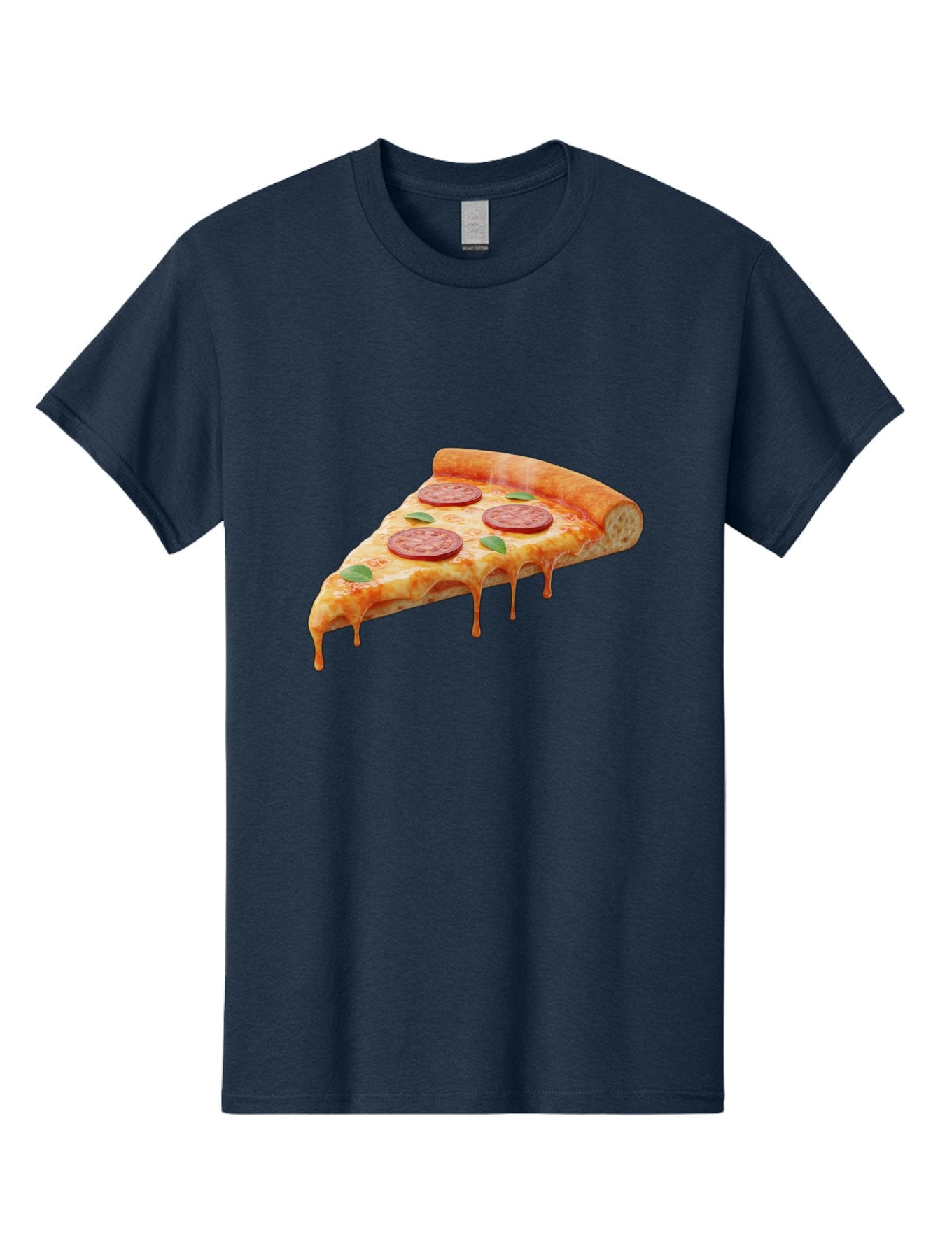 Pepperoni-Pizza-Slice-16 Men'S Graphic Tee, 100% Cotton, Comfortable Casual Summer Wear, Machine Washable, Pepperoni Pizza, Pizza Slice, Melting Cheese, Pepperoni Toppings, Basil Leaves, Italian Food, Savory Delight, Tasty Treat, Bac226 10