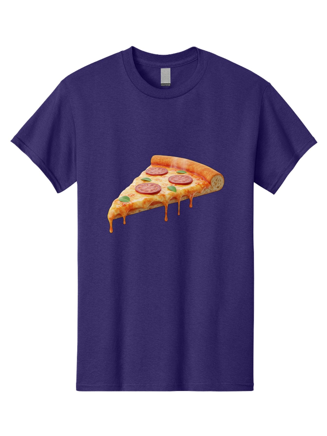 Pepperoni-Pizza-Slice-16 Men'S Graphic Tee, 100% Cotton, Comfortable Casual Summer Wear, Machine Washable, Pepperoni Pizza, Pizza Slice, Melting Cheese, Pepperoni Toppings, Basil Leaves, Italian Food, Savory Delight, Tasty Treat, Bac226 7