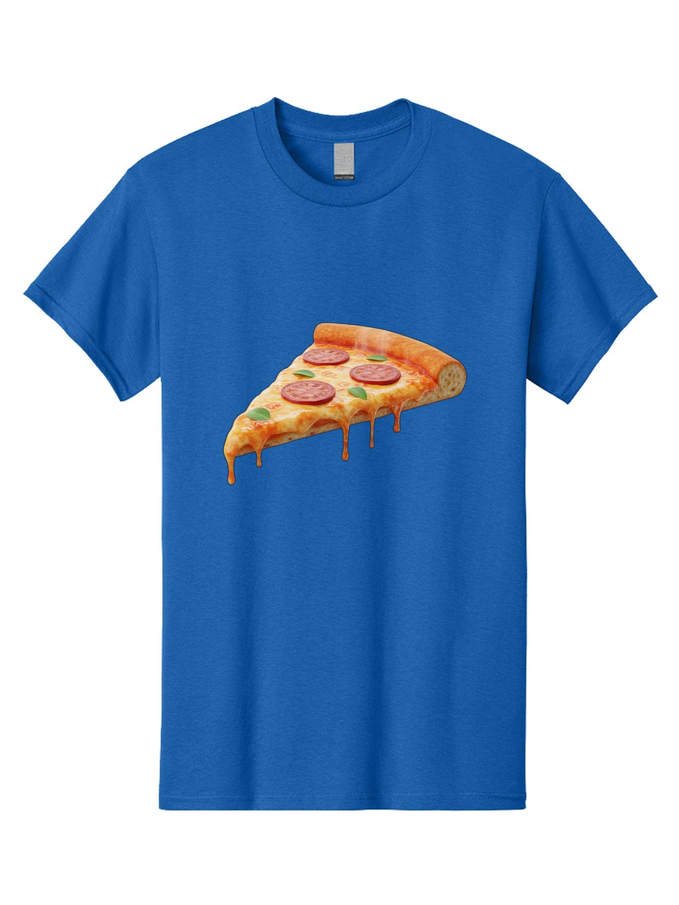 Pepperoni-Pizza-Slice-16 Men'S Graphic Tee, 100% Cotton, Comfortable Casual Summer Wear, Machine Washable, Pepperoni Pizza, Pizza Slice, Melting Cheese, Pepperoni Toppings, Basil Leaves, Italian Food, Savory Delight, Tasty Treat, Bac226 15