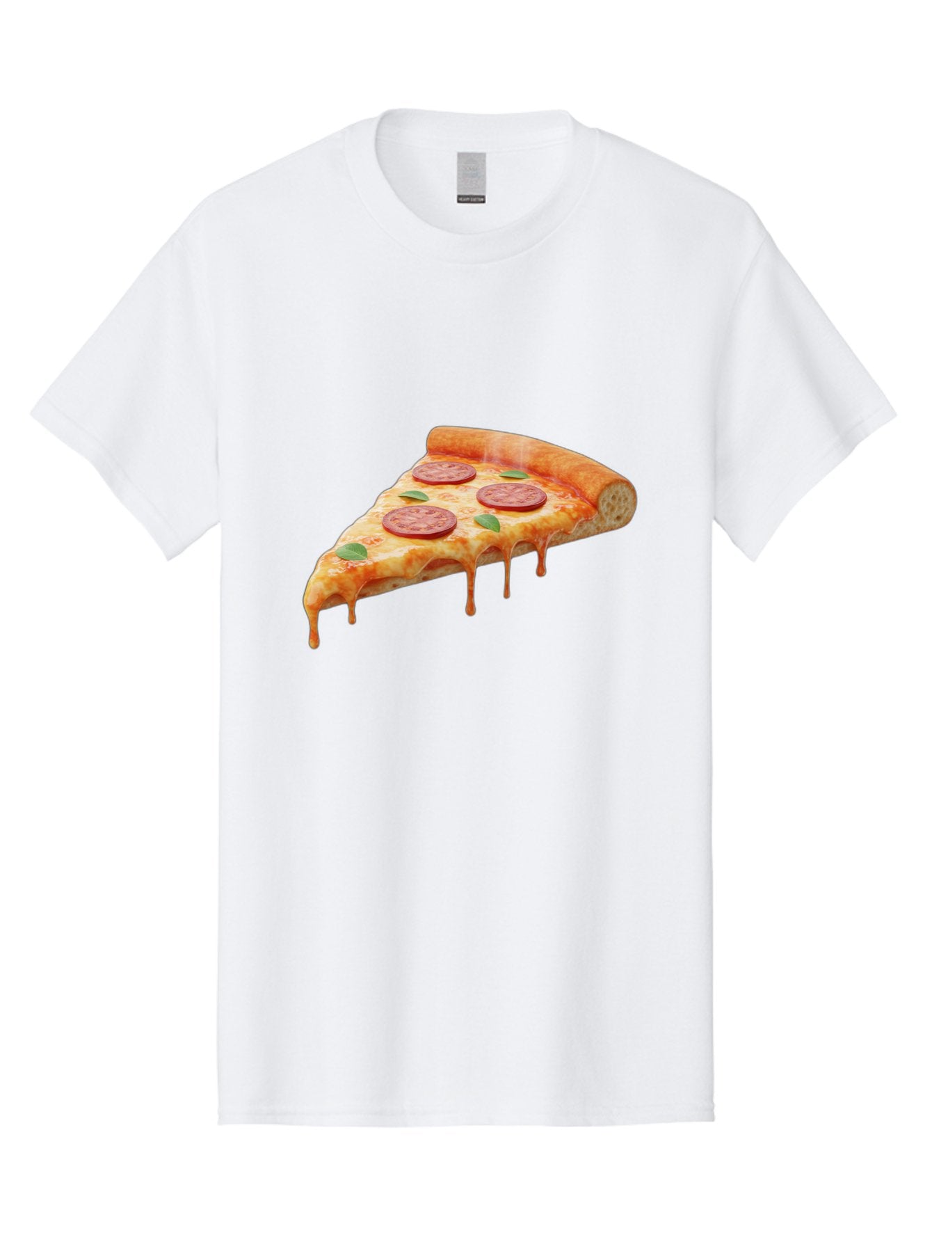 Pepperoni-Pizza-Slice-16 Men'S Graphic Tee, 100% Cotton, Comfortable Casual Summer Wear, Machine Washable, Pepperoni Pizza, Pizza Slice, Melting Cheese, Pepperoni Toppings, Basil Leaves, Italian Food, Savory Delight, Tasty Treat, Bac226 6