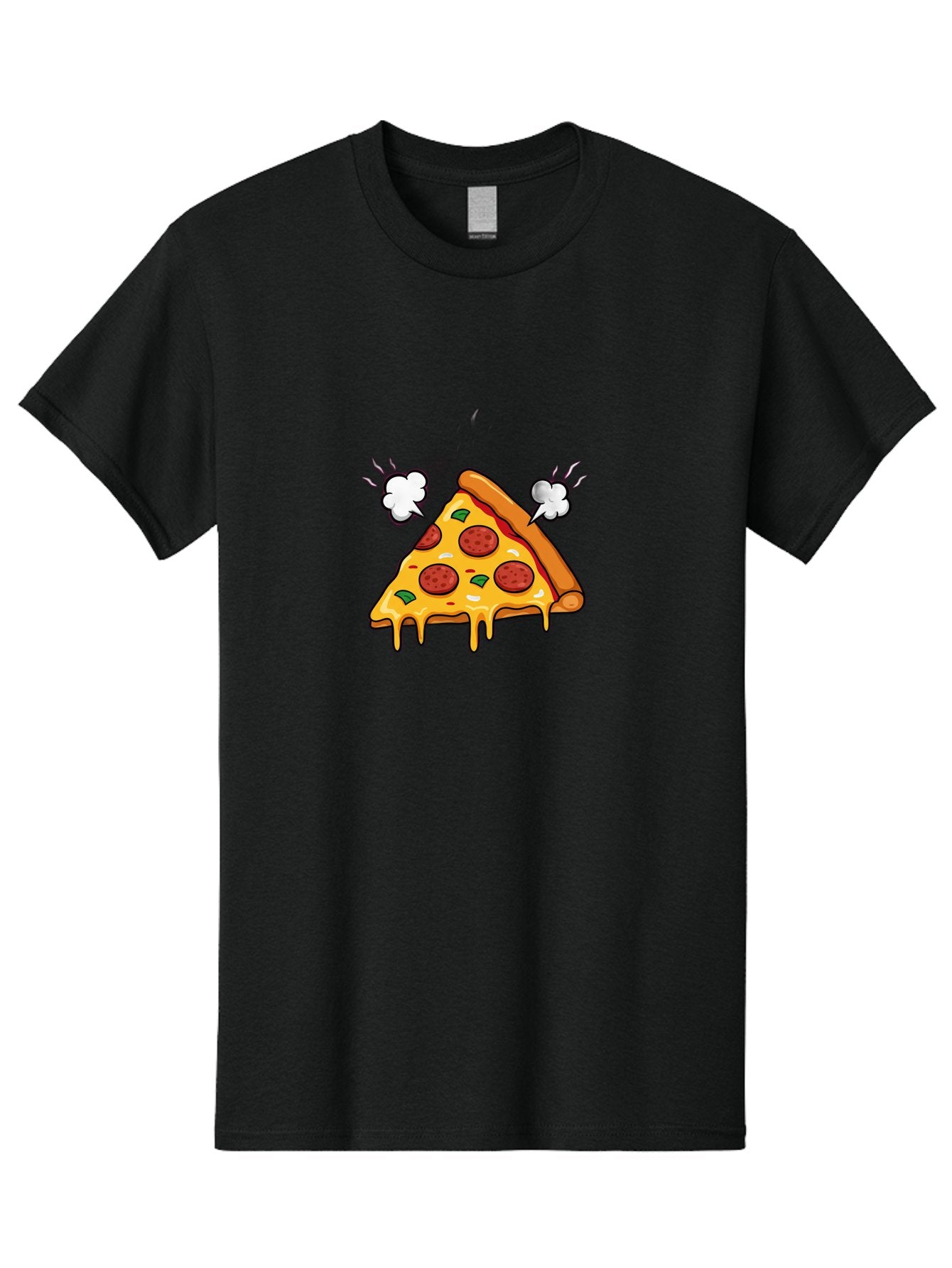 Pepperoni-Pizza-Slice-17 Men'S Graphic Tee, 100% Cotton, Comfortable Casual Summer Wear, Machine Washable, Pepperoni Pizza, Cheesy Goodness, Melted Cheese, Cartoon Food, Animated Pizza, Pizza Slice, Steaming Hot, Foodie Fun, Cartoon Style, Bac227 3