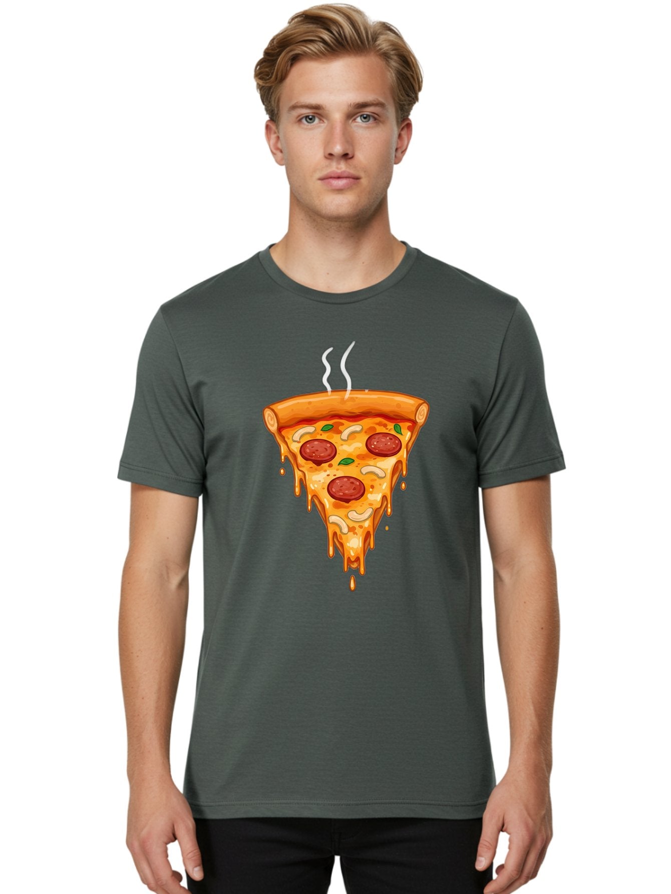 Pepperoni-Pizza-Slice-18 Men'S Graphic Tee, 100% Cotton, Comfortable Casual Summer Wear, Machine Washable, Cheesy Pizza Slice, Pepperoni Pizza, Melted Cheese, Hot Pizza, Fresh Basil, Pepperoni Slices, Steaming Pizza, Tasty Topping, Pizza Lover Bac228 27