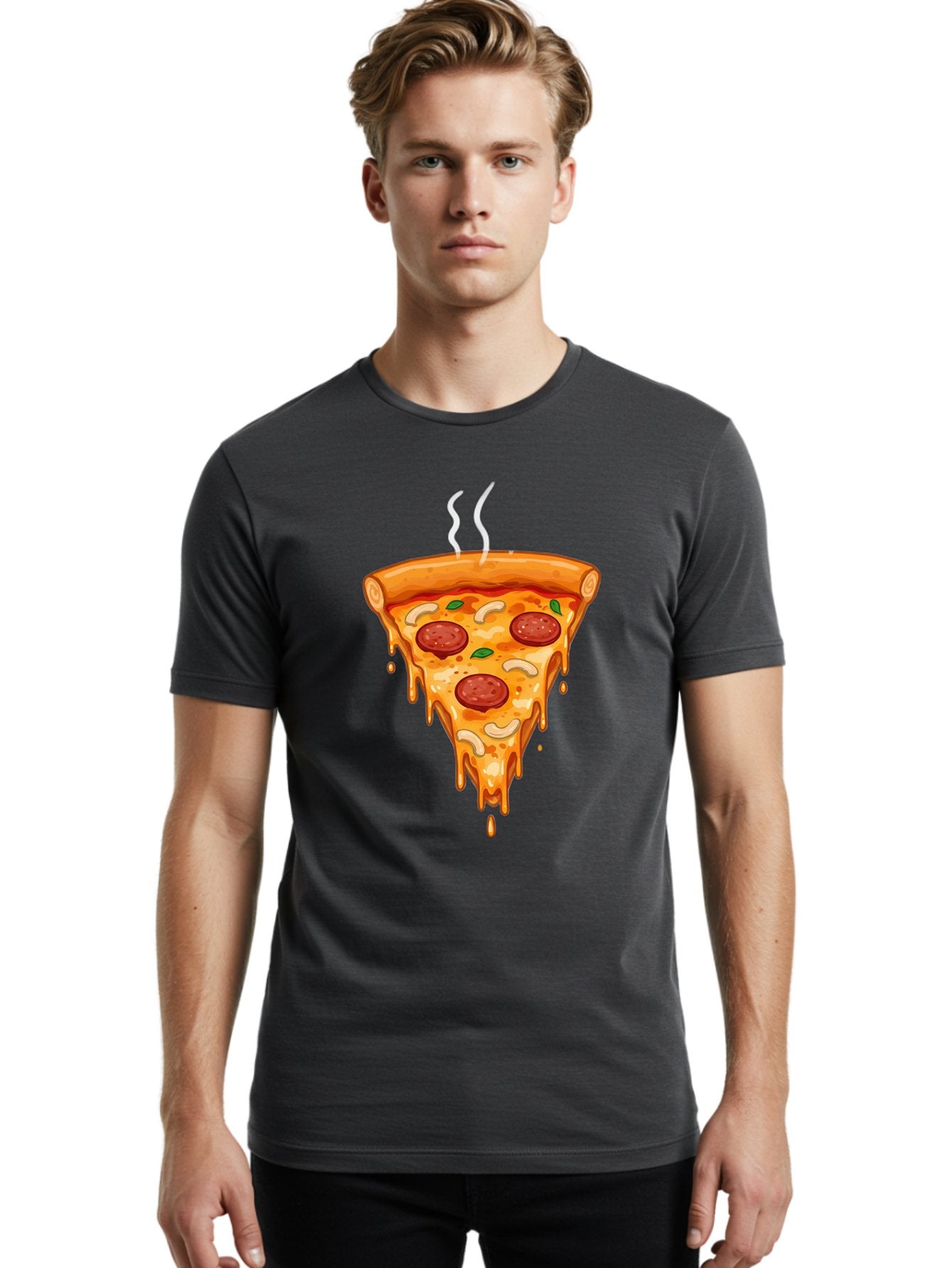 Pepperoni-Pizza-Slice-18 Men'S Graphic Tee, 100% Cotton, Comfortable Casual Summer Wear, Machine Washable, Cheesy Pizza Slice, Pepperoni Pizza, Melted Cheese, Hot Pizza, Fresh Basil, Pepperoni Slices, Steaming Pizza, Tasty Topping, Pizza Lover Bac228 24