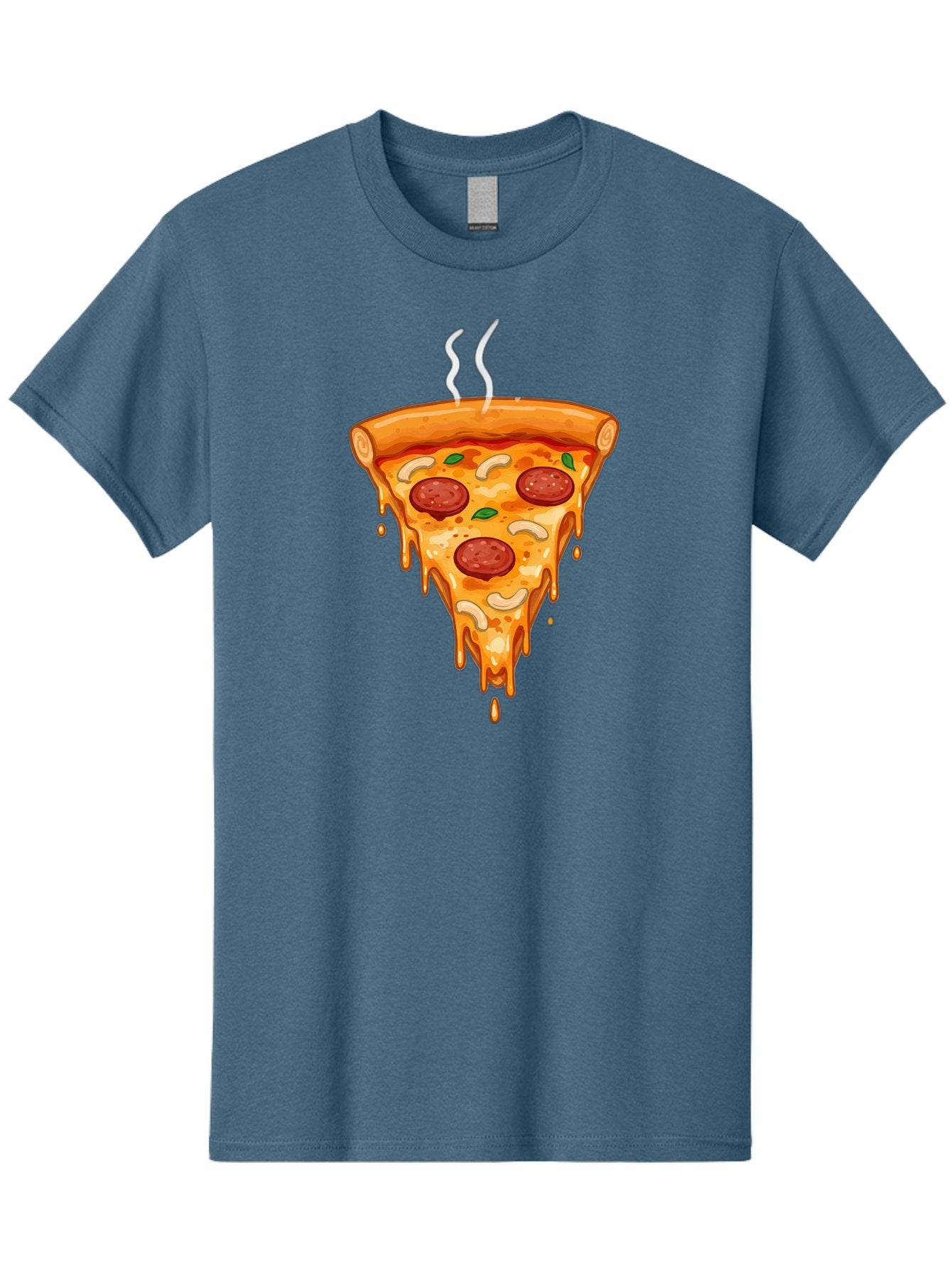 Pepperoni-Pizza-Slice-18 Men'S Graphic Tee, 100% Cotton, Comfortable Casual Summer Wear, Machine Washable, Cheesy Pizza Slice, Pepperoni Pizza, Melted Cheese, Hot Pizza, Fresh Basil, Pepperoni Slices, Steaming Pizza, Tasty Topping, Pizza Lover Bac228 7