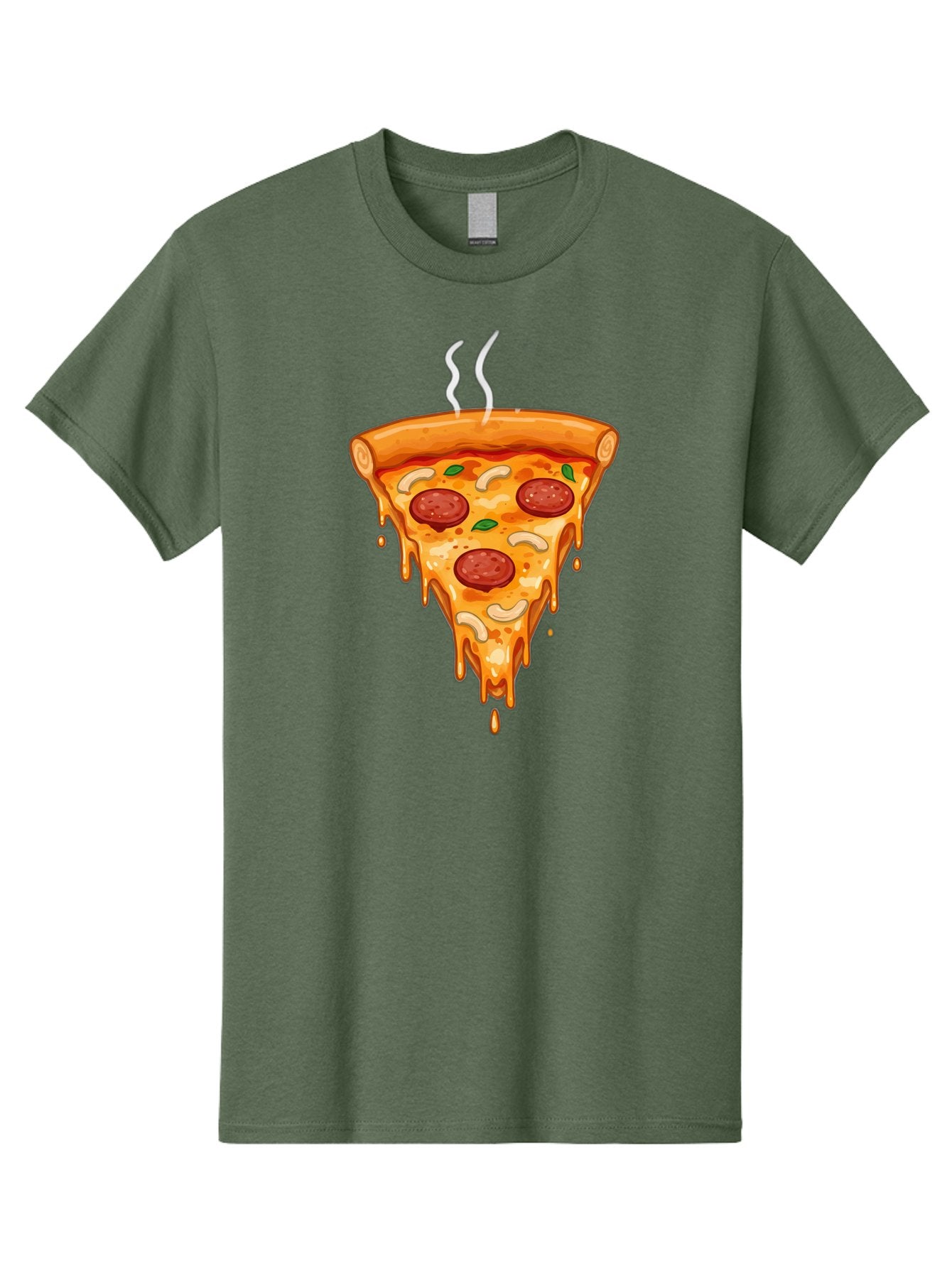Pepperoni-Pizza-Slice-18 Men'S Graphic Tee, 100% Cotton, Comfortable Casual Summer Wear, Machine Washable, Cheesy Pizza Slice, Pepperoni Pizza, Melted Cheese, Hot Pizza, Fresh Basil, Pepperoni Slices, Steaming Pizza, Tasty Topping, Pizza Lover Bac228 8