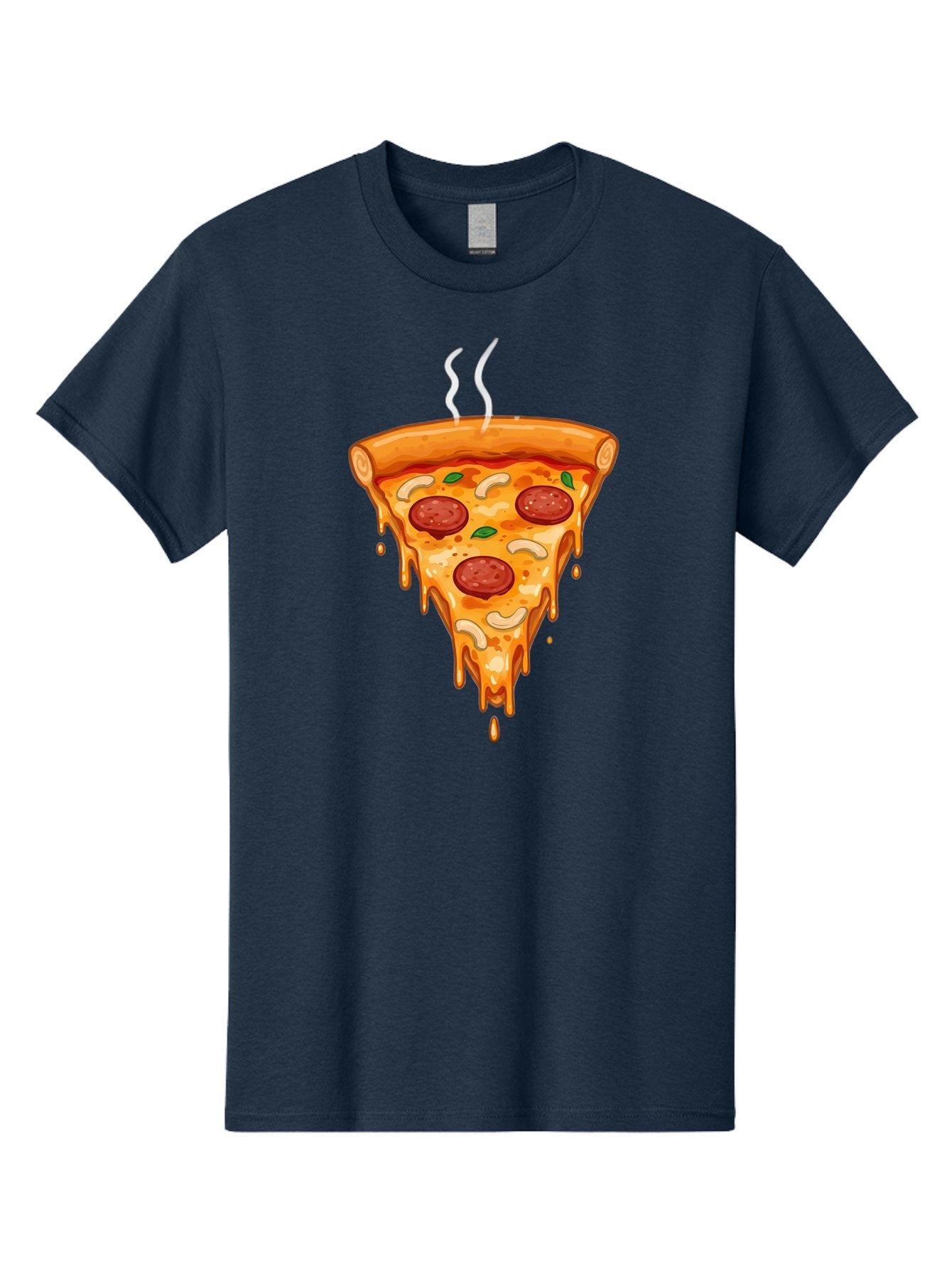 Pepperoni-Pizza-Slice-18 Men'S Graphic Tee, 100% Cotton, Comfortable Casual Summer Wear, Machine Washable, Cheesy Pizza Slice, Pepperoni Pizza, Melted Cheese, Hot Pizza, Fresh Basil, Pepperoni Slices, Steaming Pizza, Tasty Topping, Pizza Lover Bac228 5