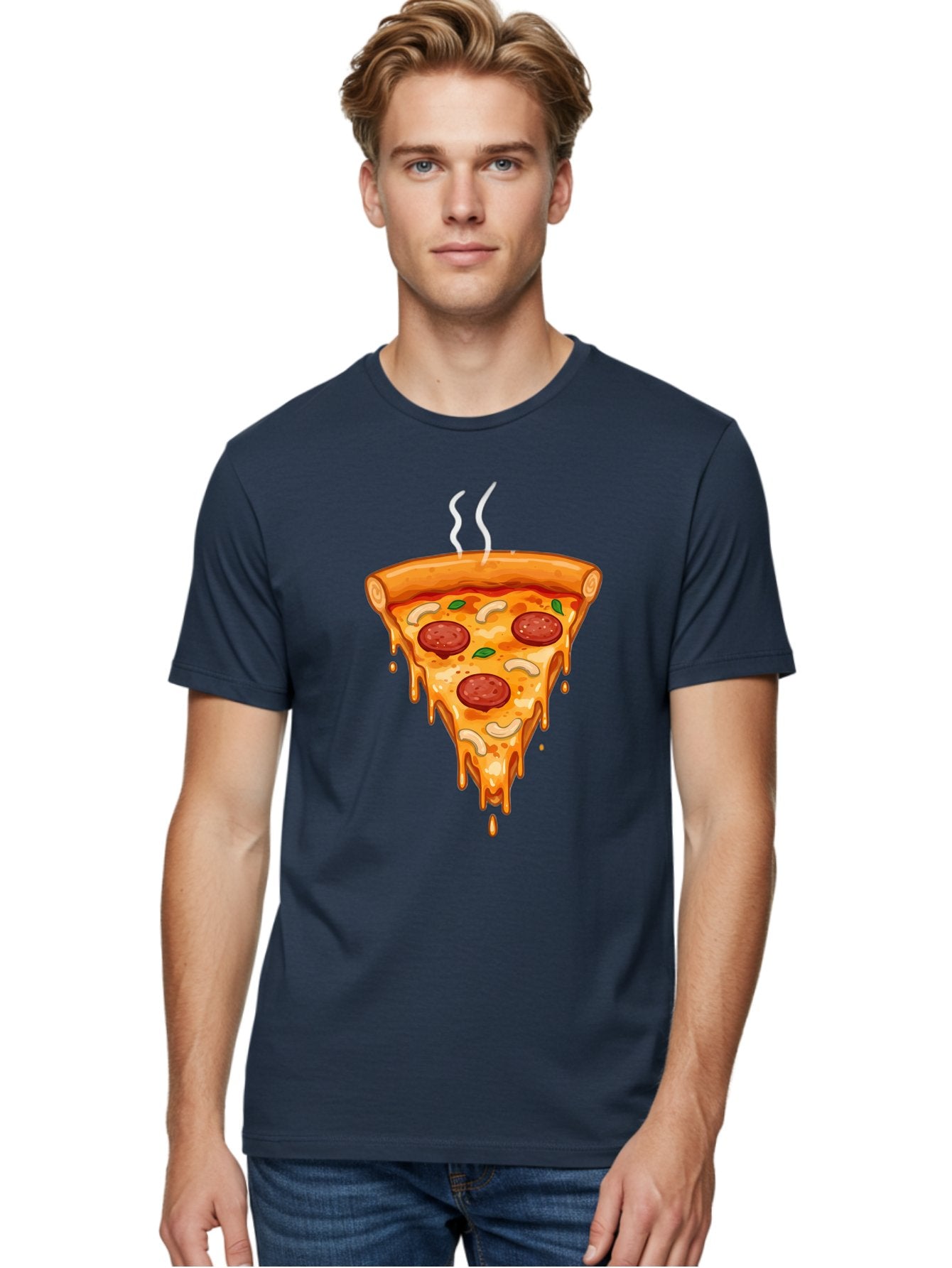 Pepperoni-Pizza-Slice-18 Men'S Graphic Tee, 100% Cotton, Comfortable Casual Summer Wear, Machine Washable, Cheesy Pizza Slice, Pepperoni Pizza, Melted Cheese, Hot Pizza, Fresh Basil, Pepperoni Slices, Steaming Pizza, Tasty Topping, Pizza Lover Bac228 23