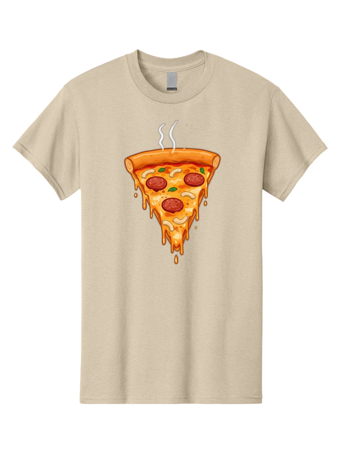 Pepperoni-Pizza-Slice-18 Men'S Graphic Tee, 100% Cotton, Comfortable Casual Summer Wear, Machine Washable, Cheesy Pizza Slice, Pepperoni Pizza, Melted Cheese, Hot Pizza, Fresh Basil, Pepperoni Slices, Steaming Pizza, Tasty Topping, Pizza Lover Bac228 3