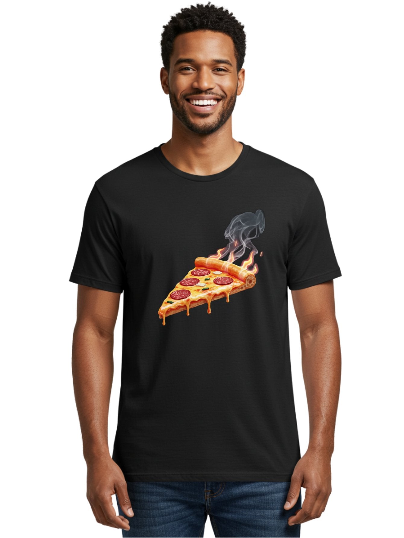 Pepperoni-Pizza-Slice-19 Men'S Graphic Tee, 100% Cotton, Comfortable Casual Summer Wear, Machine Washable, Pepperoni Pizza, Melting Cheese, Fresh Basil, Hot Pizza, Savory Flavors, Italian Cuisine, Pizza Slice, Food Illustration, Pepperoni, Bac229 23