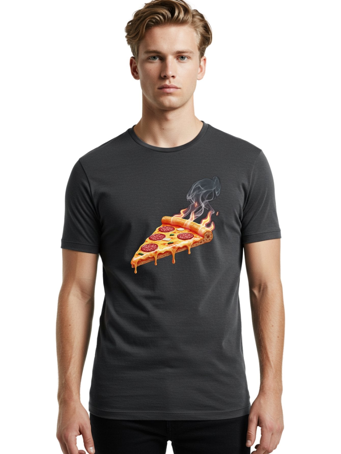 Pepperoni-Pizza-Slice-19 Men'S Graphic Tee, 100% Cotton, Comfortable Casual Summer Wear, Machine Washable, Pepperoni Pizza, Melting Cheese, Fresh Basil, Hot Pizza, Savory Flavors, Italian Cuisine, Pizza Slice, Food Illustration, Pepperoni, Bac229 24
