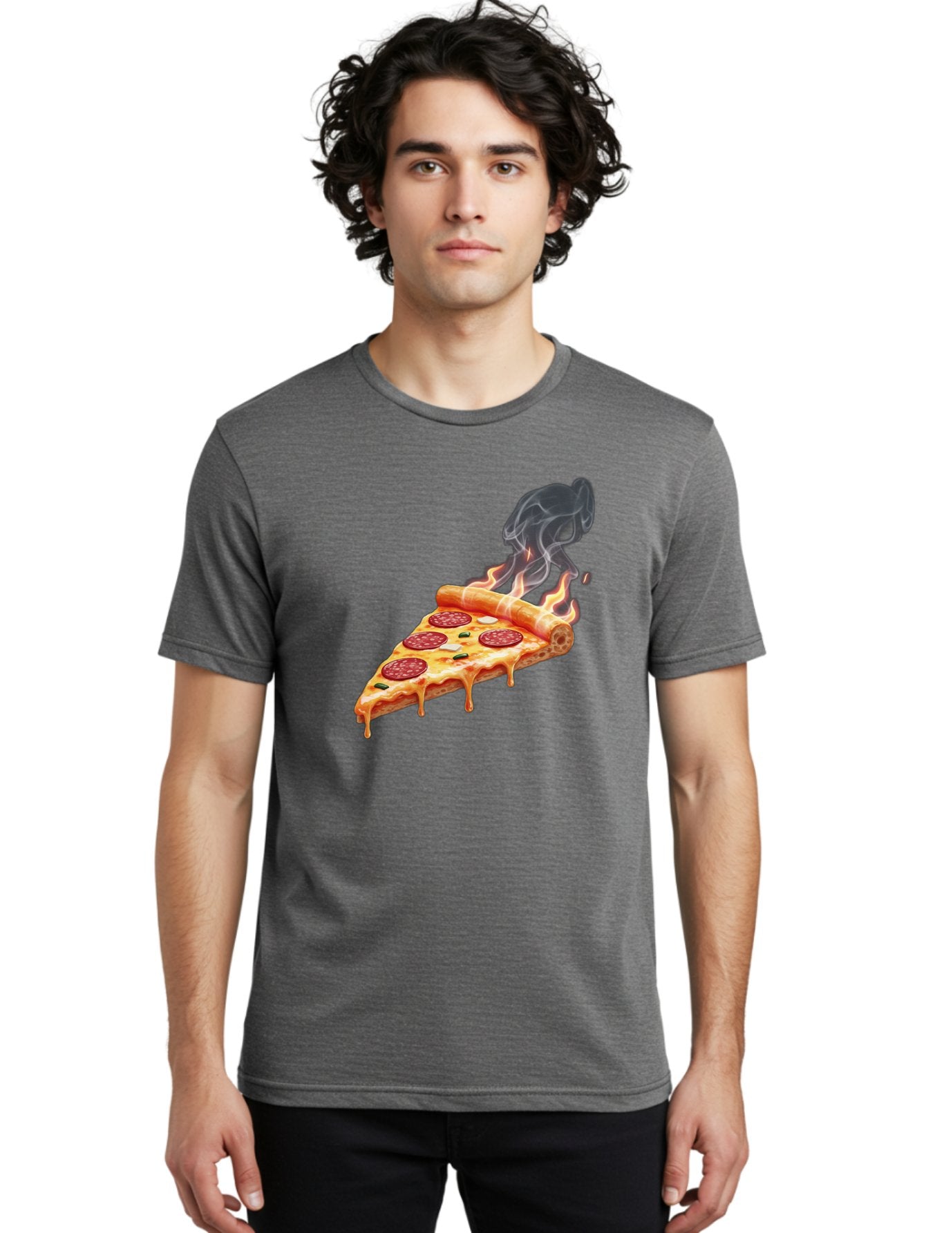Pepperoni-Pizza-Slice-19 Men'S Graphic Tee, 100% Cotton, Comfortable Casual Summer Wear, Machine Washable, Pepperoni Pizza, Melting Cheese, Fresh Basil, Hot Pizza, Savory Flavors, Italian Cuisine, Pizza Slice, Food Illustration, Pepperoni, Bac229 30