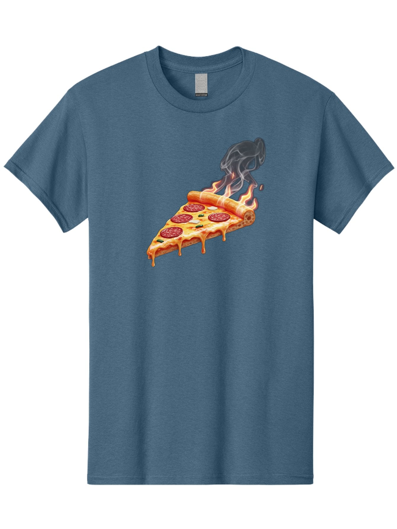 Pepperoni-Pizza-Slice-19 Men'S Graphic Tee, 100% Cotton, Comfortable Casual Summer Wear, Machine Washable, Pepperoni Pizza, Melting Cheese, Fresh Basil, Hot Pizza, Savory Flavors, Italian Cuisine, Pizza Slice, Food Illustration, Pepperoni, Bac229 3