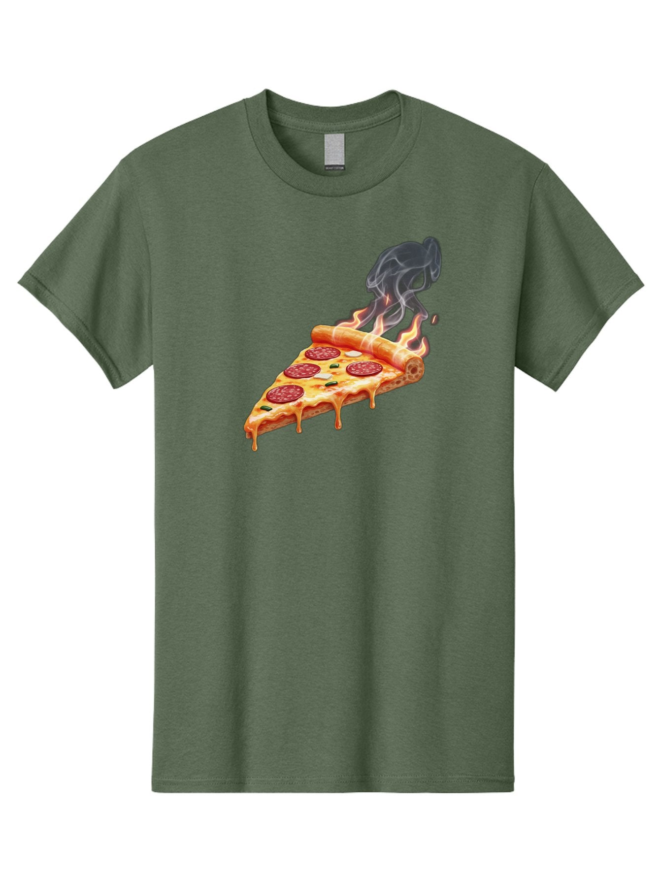 Pepperoni-Pizza-Slice-19 Men'S Graphic Tee, 100% Cotton, Comfortable Casual Summer Wear, Machine Washable, Pepperoni Pizza, Melting Cheese, Fresh Basil, Hot Pizza, Savory Flavors, Italian Cuisine, Pizza Slice, Food Illustration, Pepperoni, Bac229