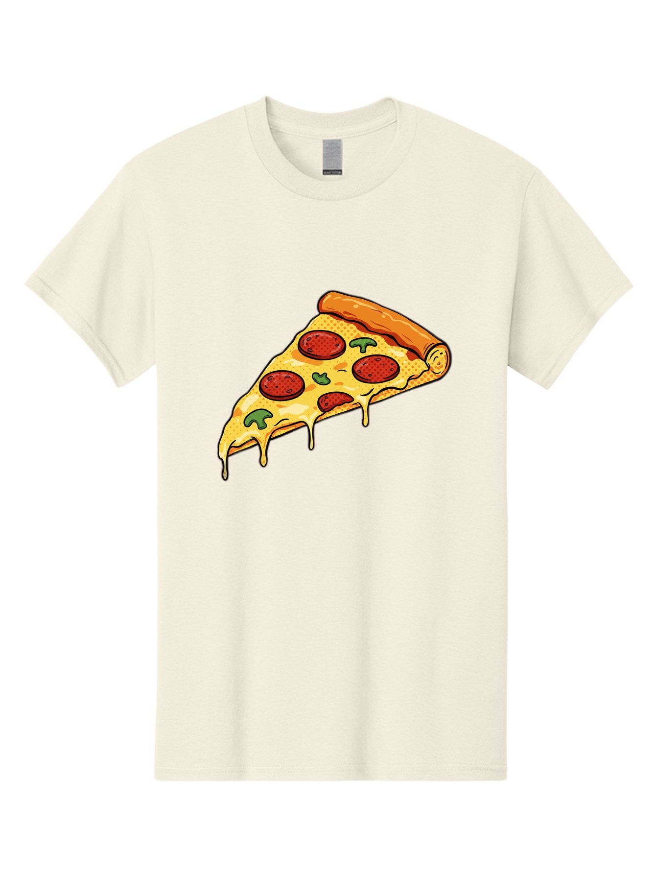 Pepperoni-Pizza-Slice-20 Men'S Graphic Tee, 100% Cotton, Comfortable Casual Summer Wear, Machine Washable, Pepperoni Pizza, Pizza Slice, Melted Cheese, Green Peppers, Tomato Sauce, Italian Food, Food Illustration, Cartoon Pizza, Tasty Pizza, Bac231 9