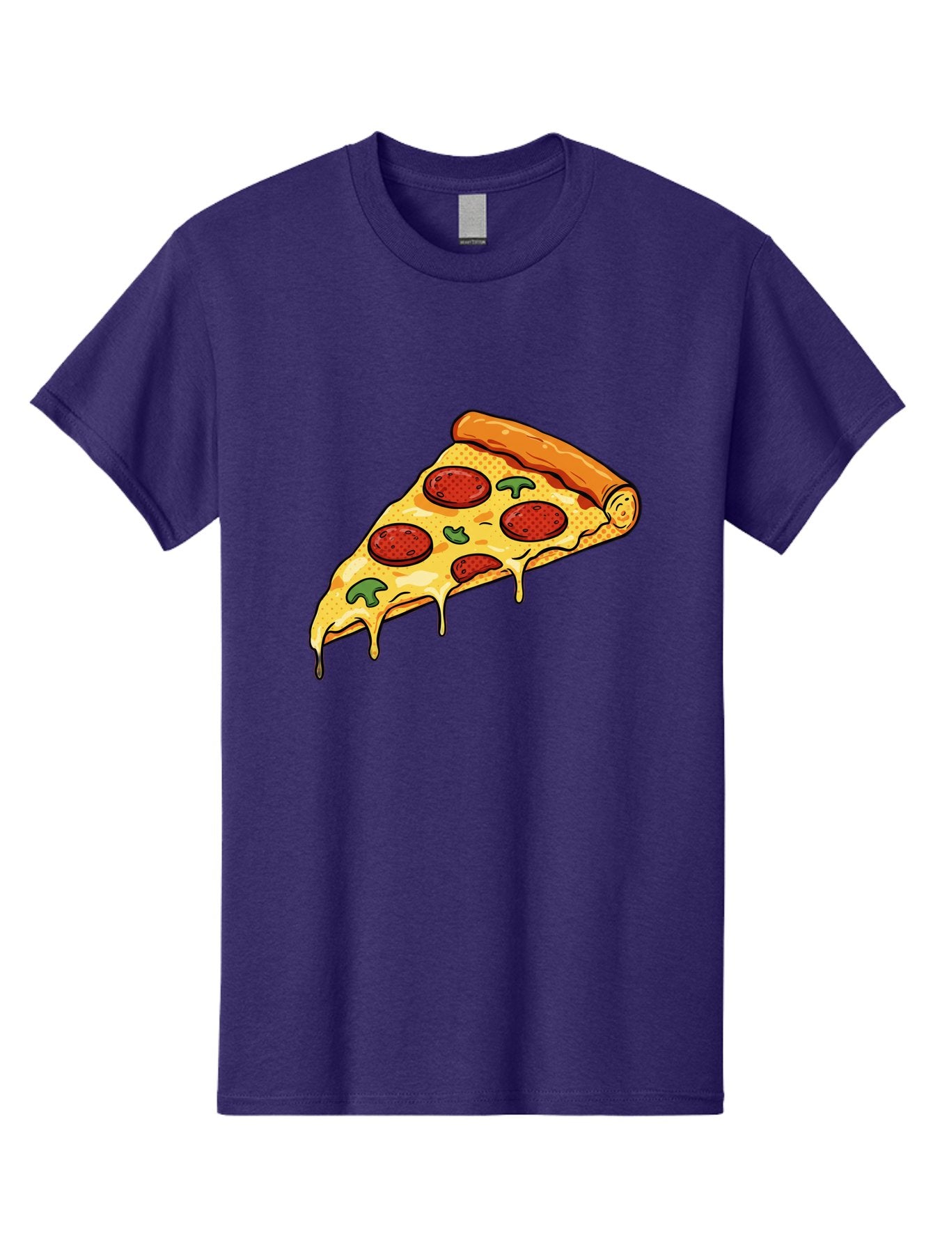 Pepperoni-Pizza-Slice-20 Men'S Graphic Tee, 100% Cotton, Comfortable Casual Summer Wear, Machine Washable, Pepperoni Pizza, Pizza Slice, Melted Cheese, Green Peppers, Tomato Sauce, Italian Food, Food Illustration, Cartoon Pizza, Tasty Pizza, Bac231 14