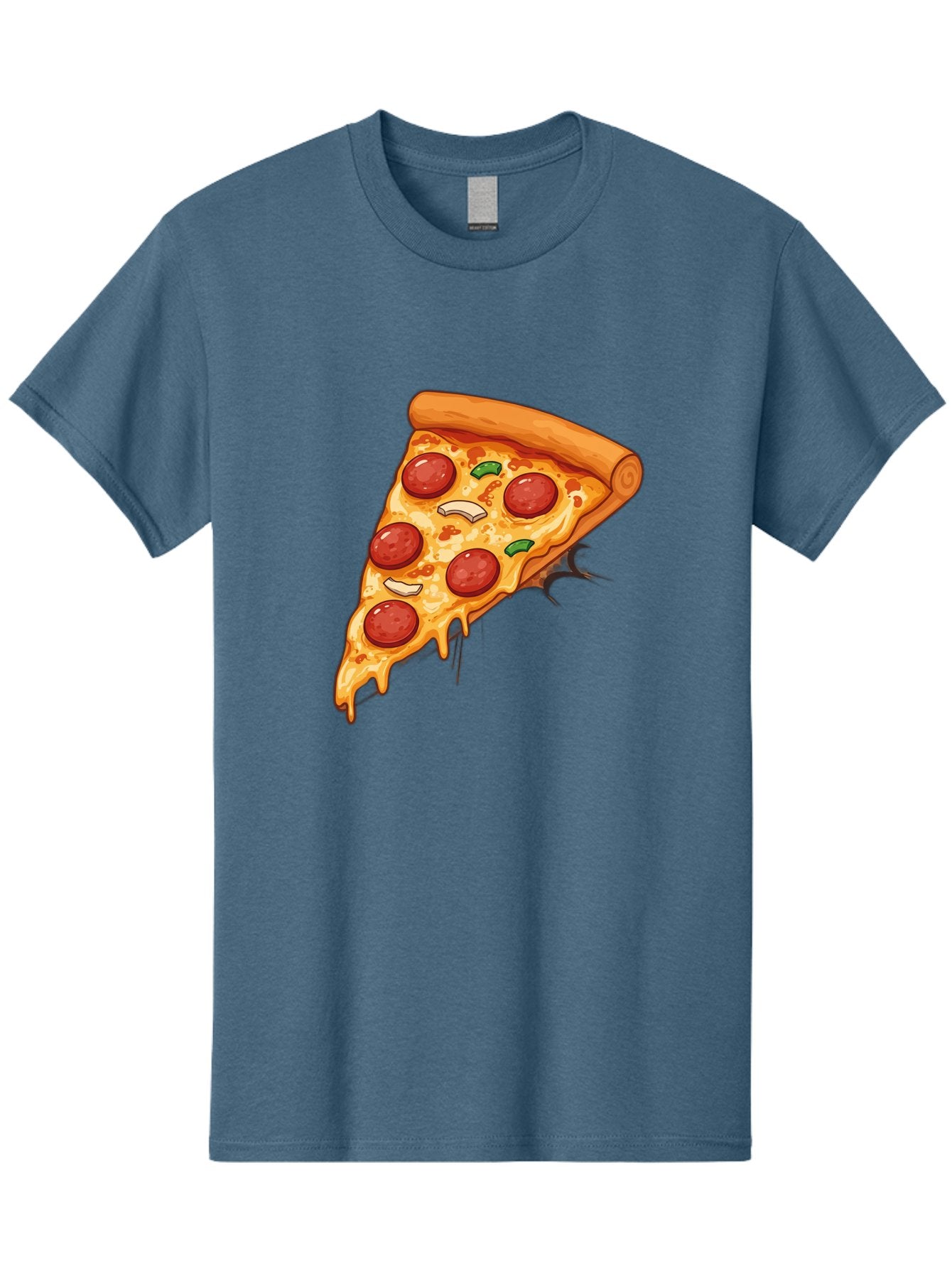 Pepperoni-Pizza-Slice-21 Men'S Graphic Tee, 100% Cotton, Comfortable Casual Summer Wear, Machine Washable, Pepperoni Pizza Slice, Cheesy Goodness, Savory Toppings, Melted Mozzarella, Italian Cuisine, Delicious Food, Appetizing Meal, Drooling, Bac232 5