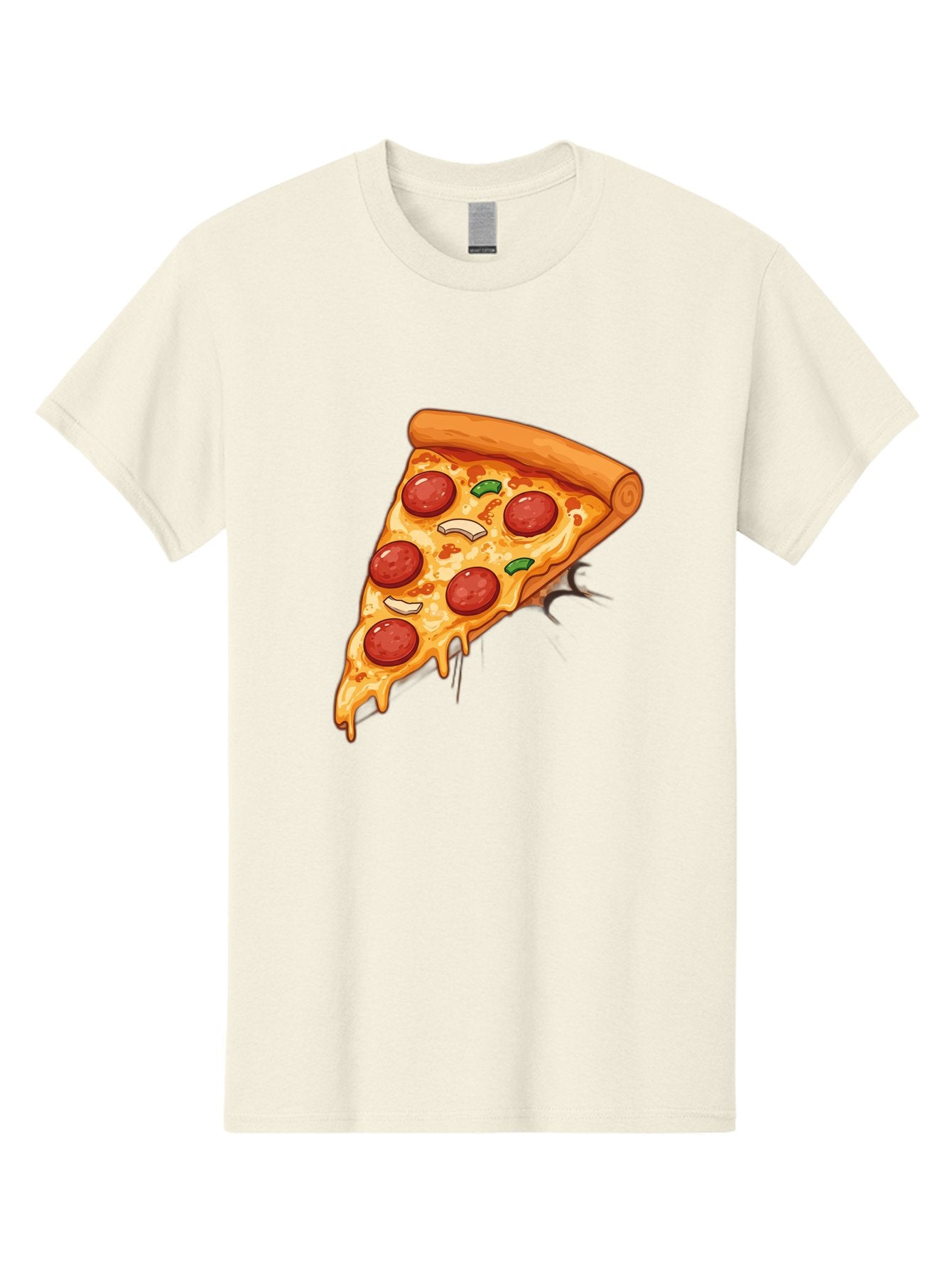 Pepperoni-Pizza-Slice-21 Men'S Graphic Tee, 100% Cotton, Comfortable Casual Summer Wear, Machine Washable, Pepperoni Pizza Slice, Cheesy Goodness, Savory Toppings, Melted Mozzarella, Italian Cuisine, Delicious Food, Appetizing Meal, Drooling, Bac232 3