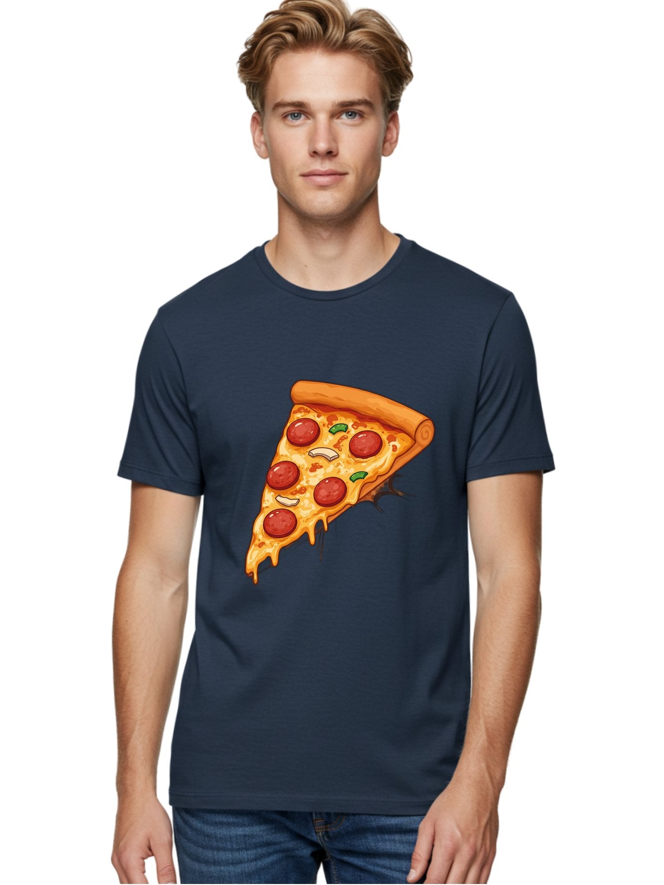 Pepperoni-Pizza-Slice-21 Men'S Graphic Tee, 100% Cotton, Comfortable Casual Summer Wear, Machine Washable, Pepperoni Pizza Slice, Cheesy Goodness, Savory Toppings, Melted Mozzarella, Italian Cuisine, Delicious Food, Appetizing Meal, Drooling, Bac232 28