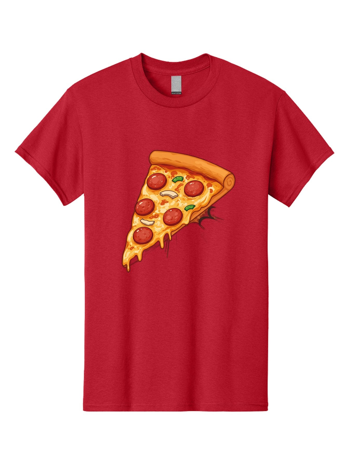 Pepperoni-Pizza-Slice-21 Men'S Graphic Tee, 100% Cotton, Comfortable Casual Summer Wear, Machine Washable, Pepperoni Pizza Slice, Cheesy Goodness, Savory Toppings, Melted Mozzarella, Italian Cuisine, Delicious Food, Appetizing Meal, Drooling, Bac232 8