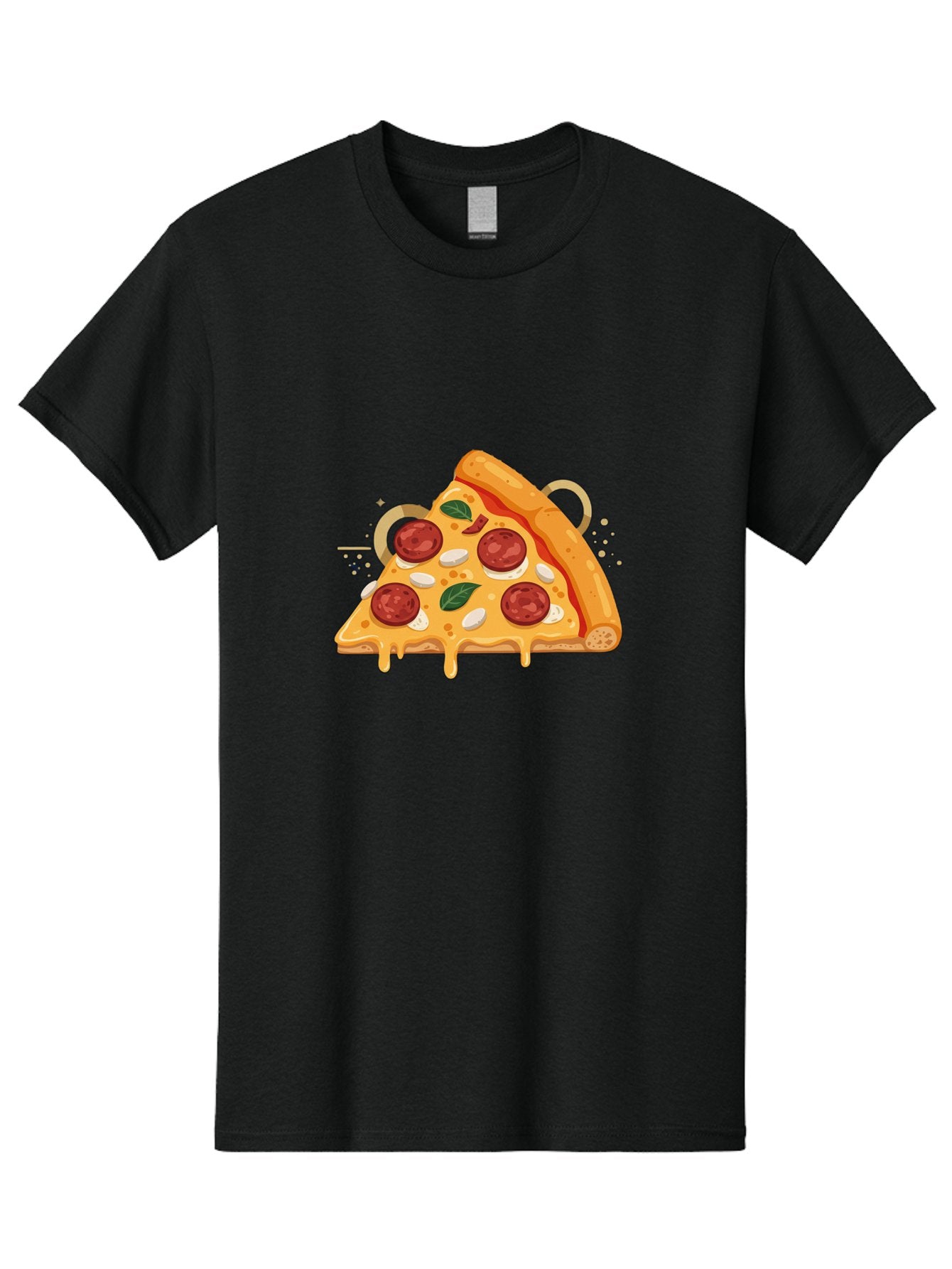 Pepperoni-Pizza-Slice-22 Men'S Graphic Tee, 100% Cotton, Comfortable Casual Summer Wear, Machine Washable, Pepperoni Pizza, Cheesy Goodness, Melted Cheese, Italian Cuisine, Savory Flavors, Appetizing Treat, Food Illustration, Bac233 14