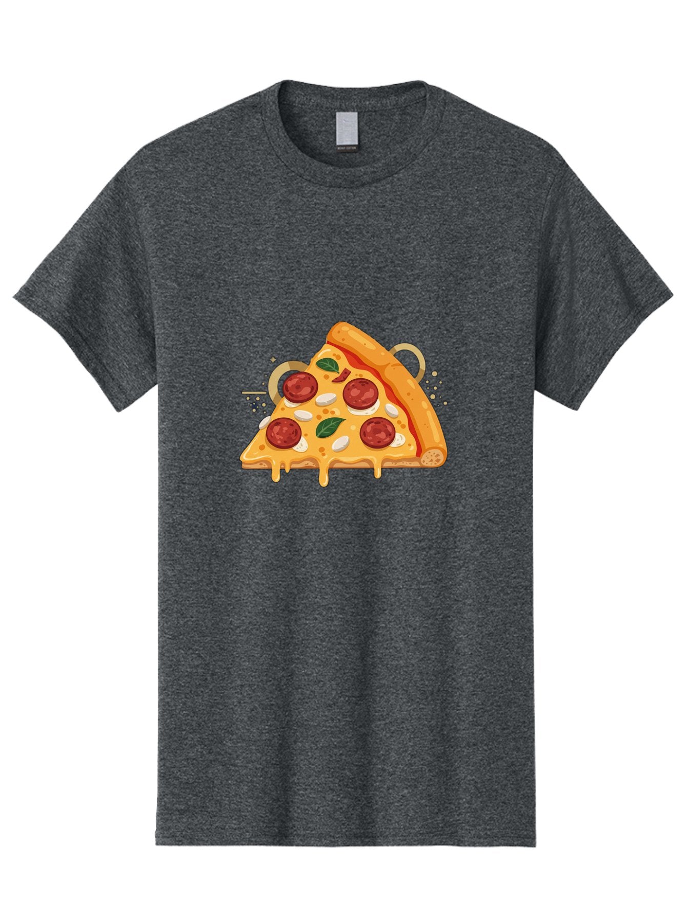 Pepperoni-Pizza-Slice-22 Men'S Graphic Tee, 100% Cotton, Comfortable Casual Summer Wear, Machine Washable, Pepperoni Pizza, Cheesy Goodness, Melted Cheese, Italian Cuisine, Savory Flavors, Appetizing Treat, Food Illustration, Bac233