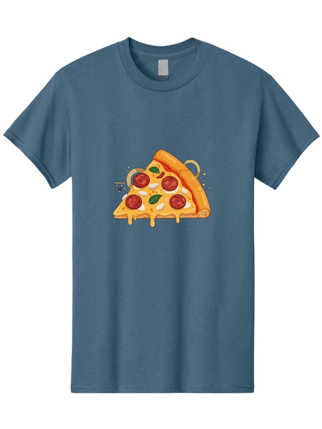 Pepperoni-Pizza-Slice-22 Men'S Graphic Tee, 100% Cotton, Comfortable Casual Summer Wear, Machine Washable, Pepperoni Pizza, Cheesy Goodness, Melted Cheese, Italian Cuisine, Savory Flavors, Appetizing Treat, Food Illustration, Bac233 8