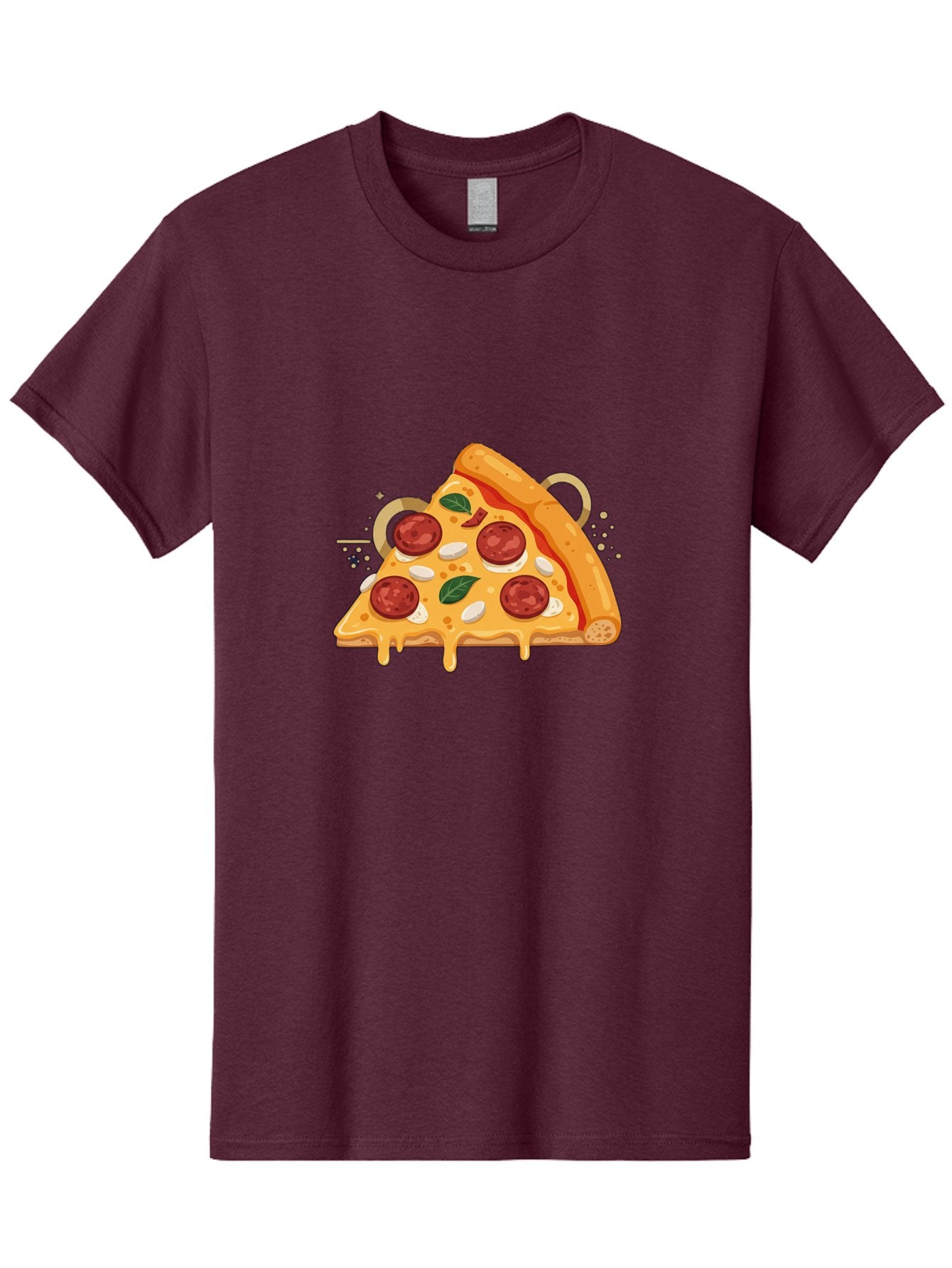 Pepperoni-Pizza-Slice-22 Men'S Graphic Tee, 100% Cotton, Comfortable Casual Summer Wear, Machine Washable, Pepperoni Pizza, Cheesy Goodness, Melted Cheese, Italian Cuisine, Savory Flavors, Appetizing Treat, Food Illustration, Bac233 7